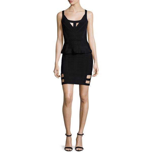 Herve Leger HERVE LEGER Peplum Waist Caging Structured Bandage Dress XS Size XS / US 0-2 / IT 36-38 - 1 Thumbnail