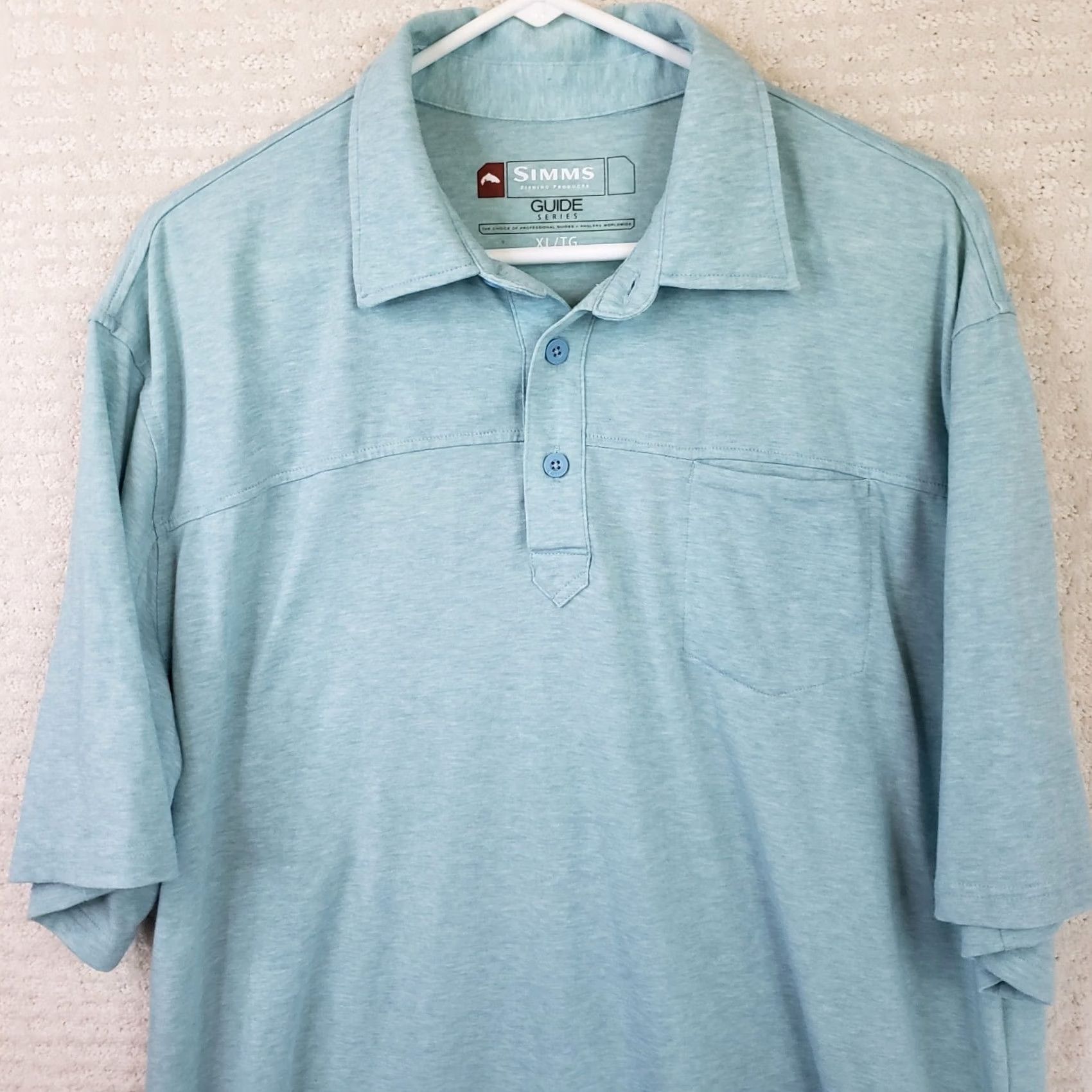 Vintage Simms Men's L Blue Guide Series Short Sleeve Polo Shirt Fishing Casual Size US L / EU 52-54 / 3 - 2 Thumbnail