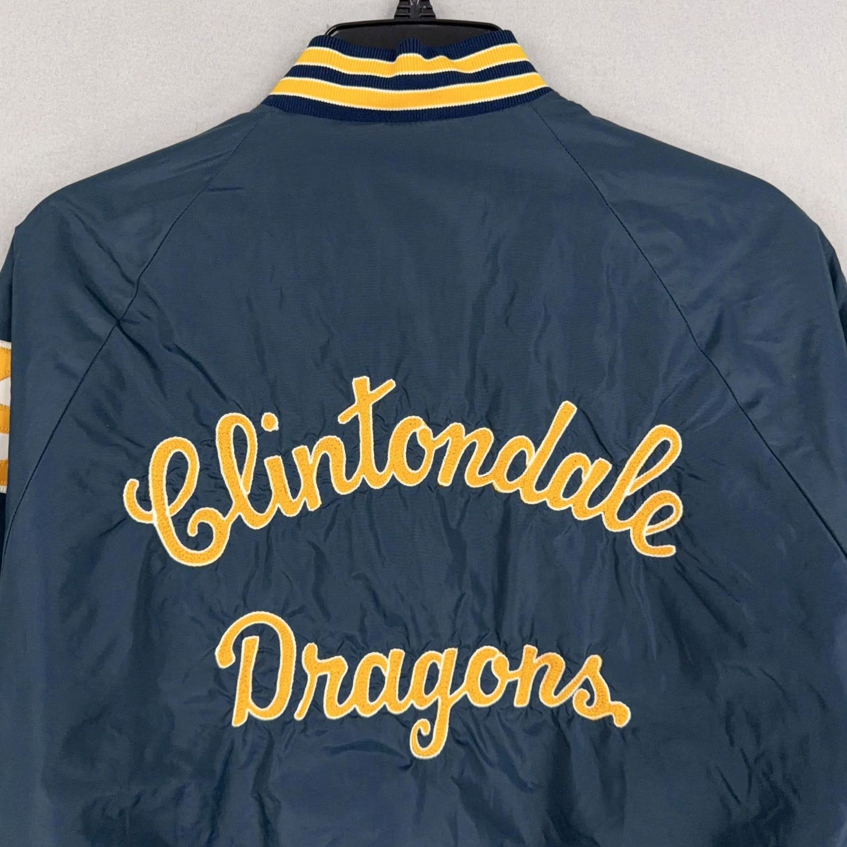 Dunbrooke VINTAGE Dunbrooke Clintondale Dragons Jacket Mens Small Navy Pla Jac 80s Bomber Jacket Size US S / EU 44-46 / 1 - 6 Thumbnail