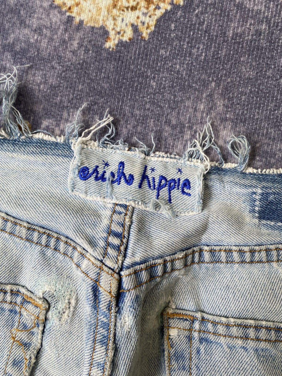 Japanese Brand 1990s - Ericho Hippie Deconstruced Distressed Design Denim Size US 32 / EU 48 - 21 Thumbnail