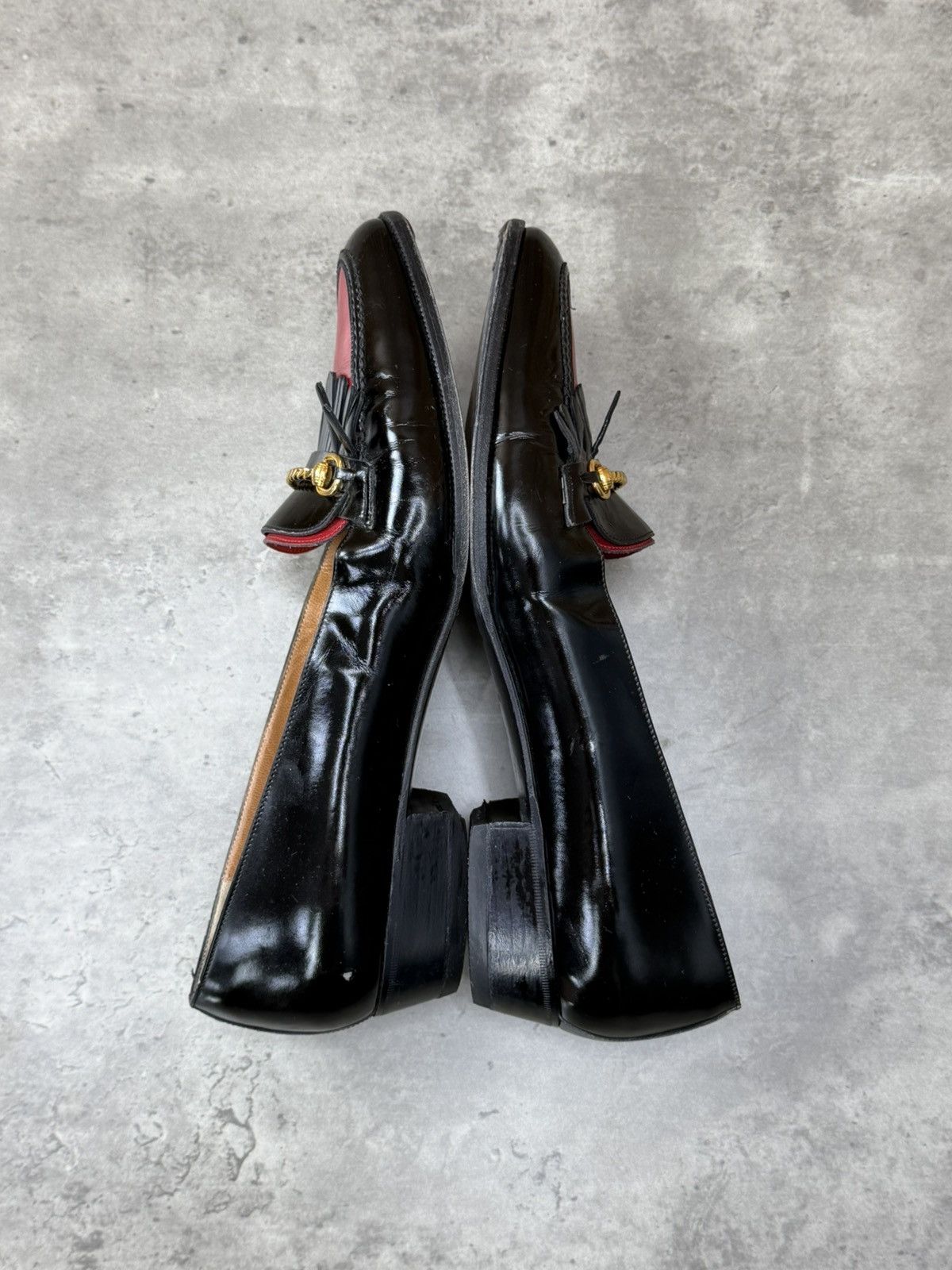 Celine Vintage Celine Leather Loafers Black Red Size 40 1/2 Size US 10.5 / IT 40.5 - 11 Thumbnail