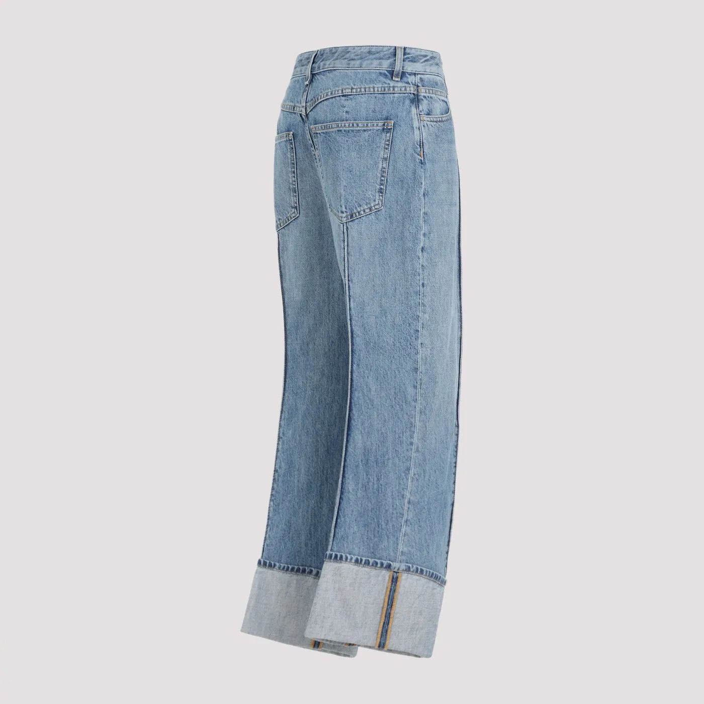 Bottega Veneta o1n1vont1225 Curved Shape Vintage Denim Jeans in Blue Size 26" / US 2 / IT 38 - 3 Thumbnail