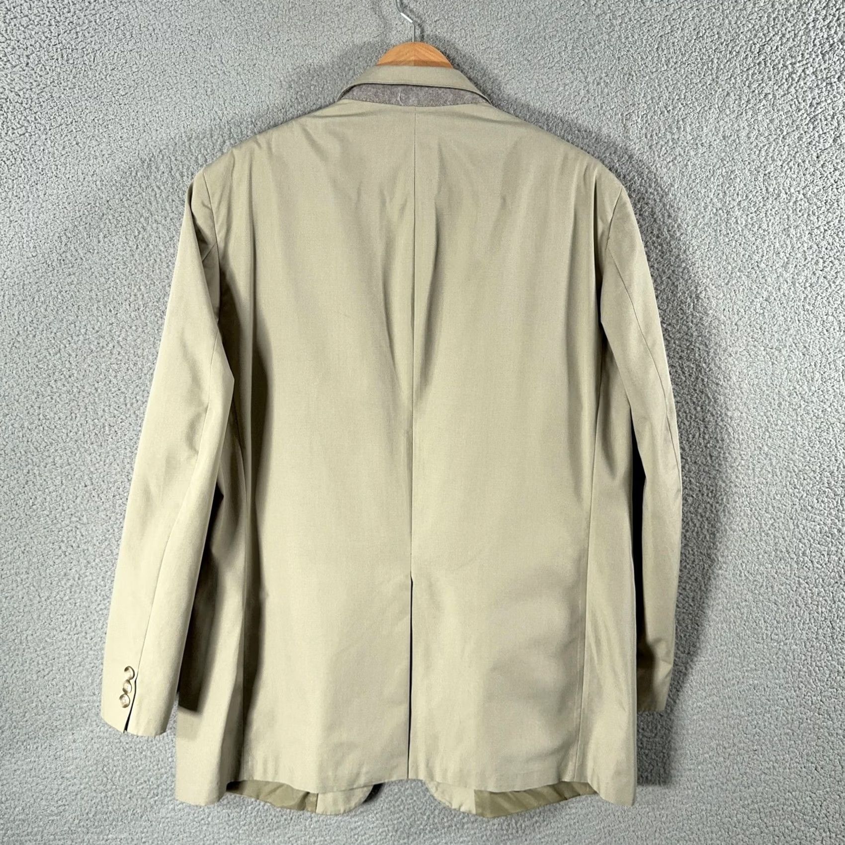 Brooks Brothers VINTAGE Brooks Brothers Blazer Mens 44 Long Beige Cotton Sport Coat 70s 80s Size 44R - 3 Thumbnail