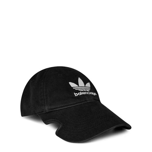 BALENCIAGA × ADIDAS キャップ L BALENCIAGA x adidas front logo embroidery vintage effect
