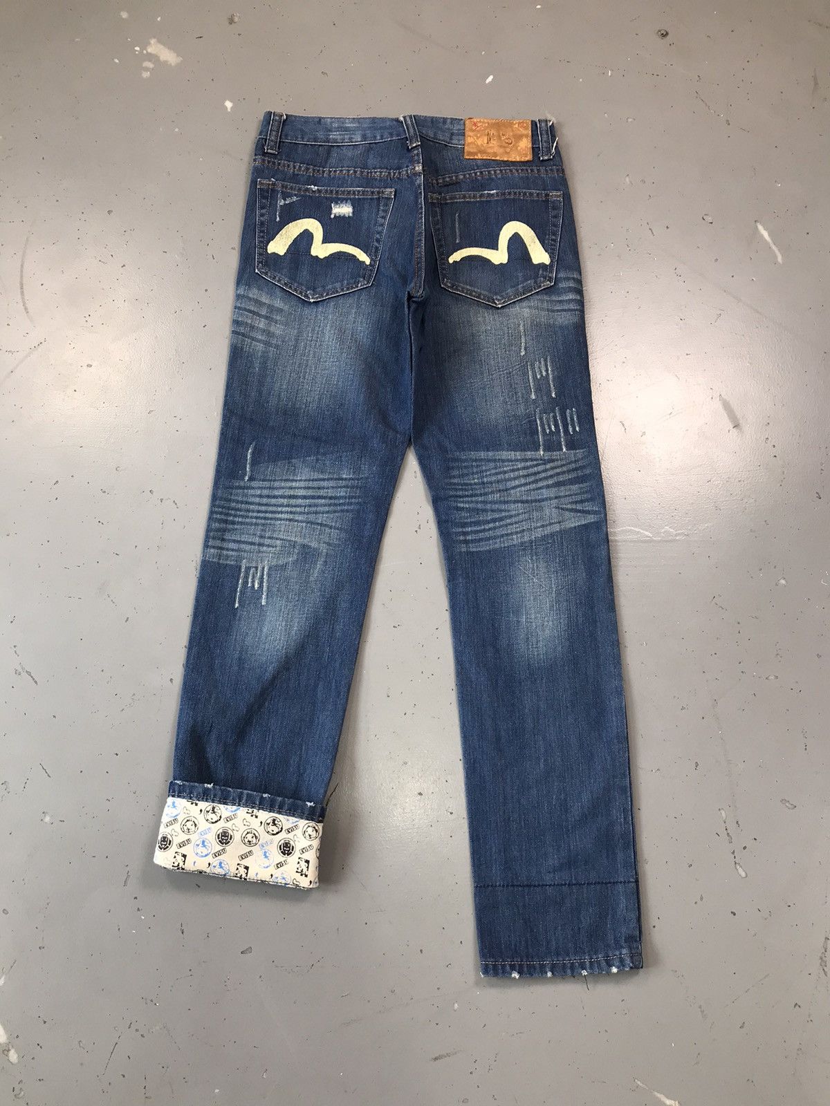 Japanese Brand Vintage Evisu inspired crazy print seagull denim Size US 31 - 1 Thumbnail