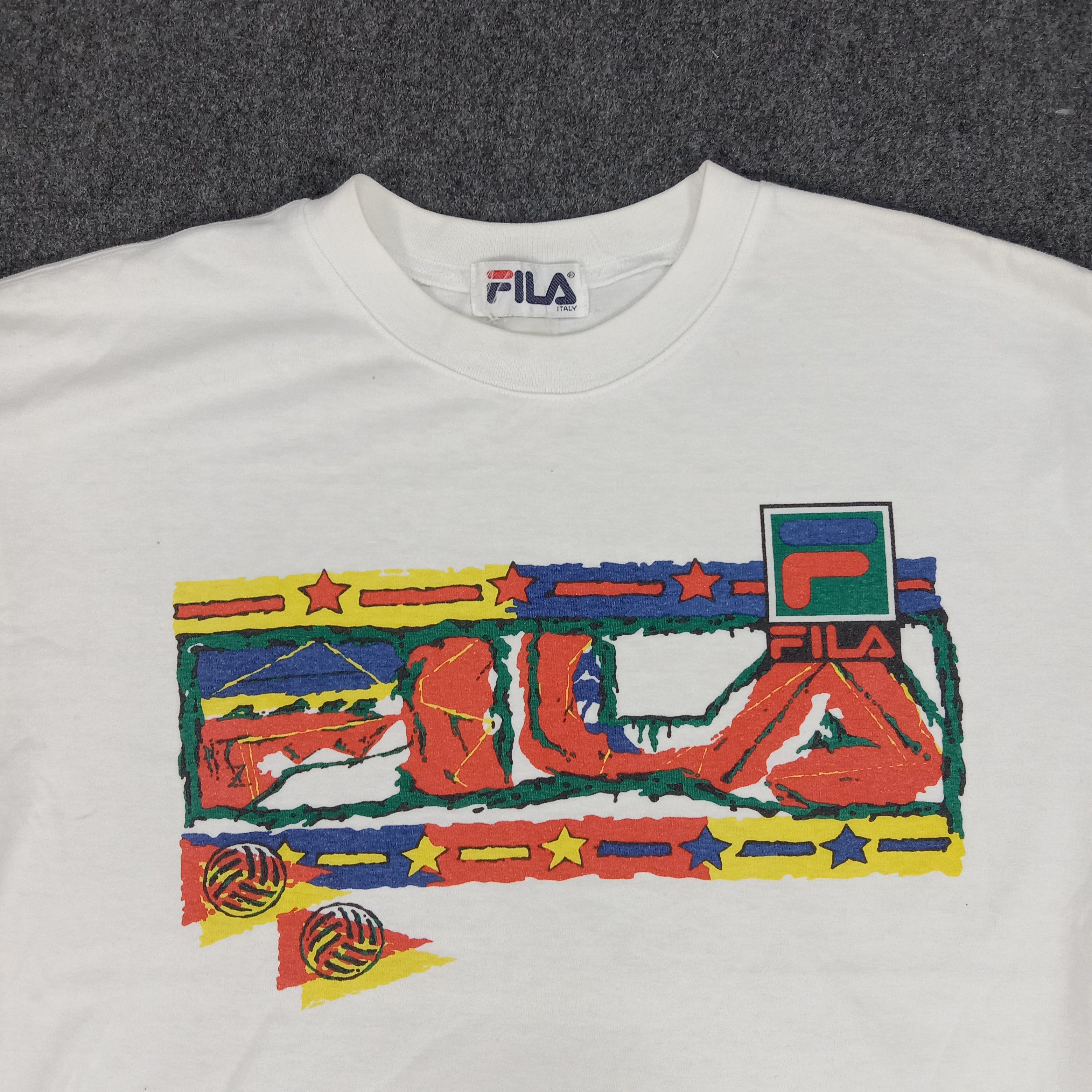 Fila × Vintage Fila Sport Brand Center Logo Tshirt Size US XL / EU 56 / 4 - 2 Thumbnail