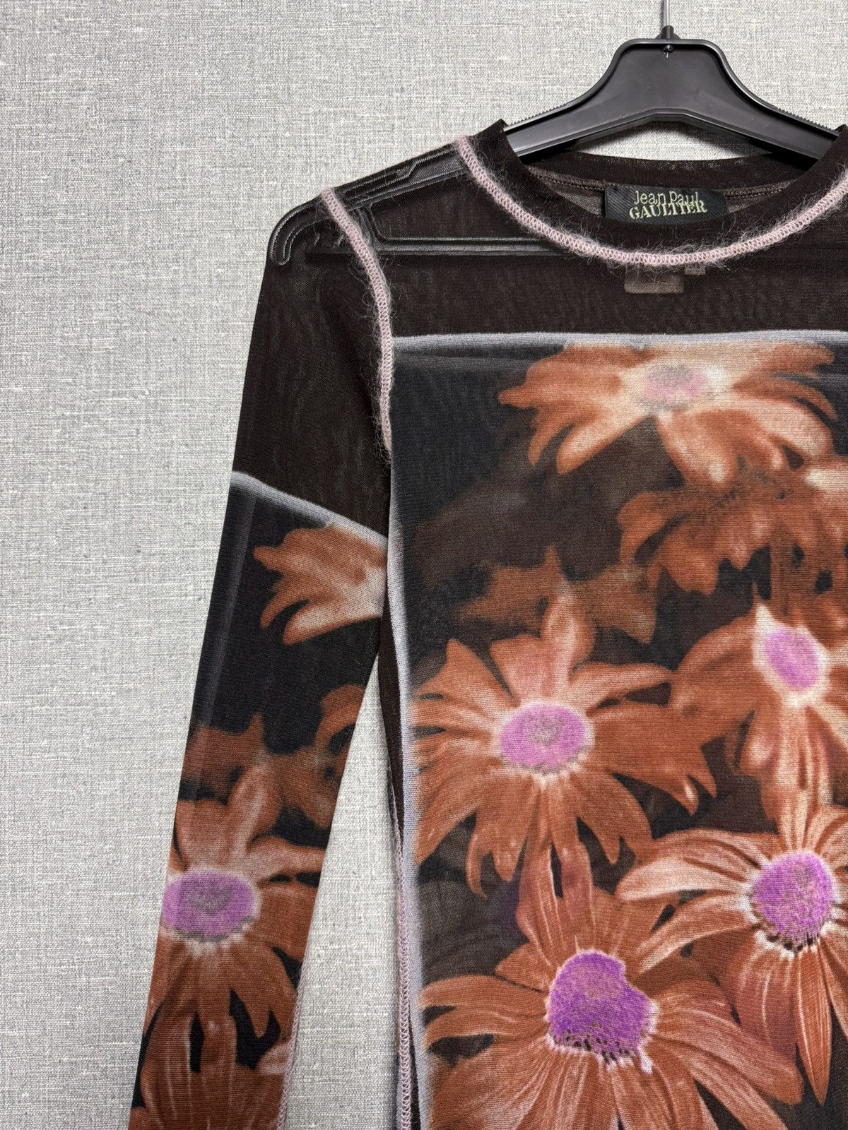 Jean Paul Gaultier Jean Paul Gaultier Sheer Mesh Floral Print Long Sleeve Top Size M / US 6-8 / IT 42-44 - 6 Thumbnail