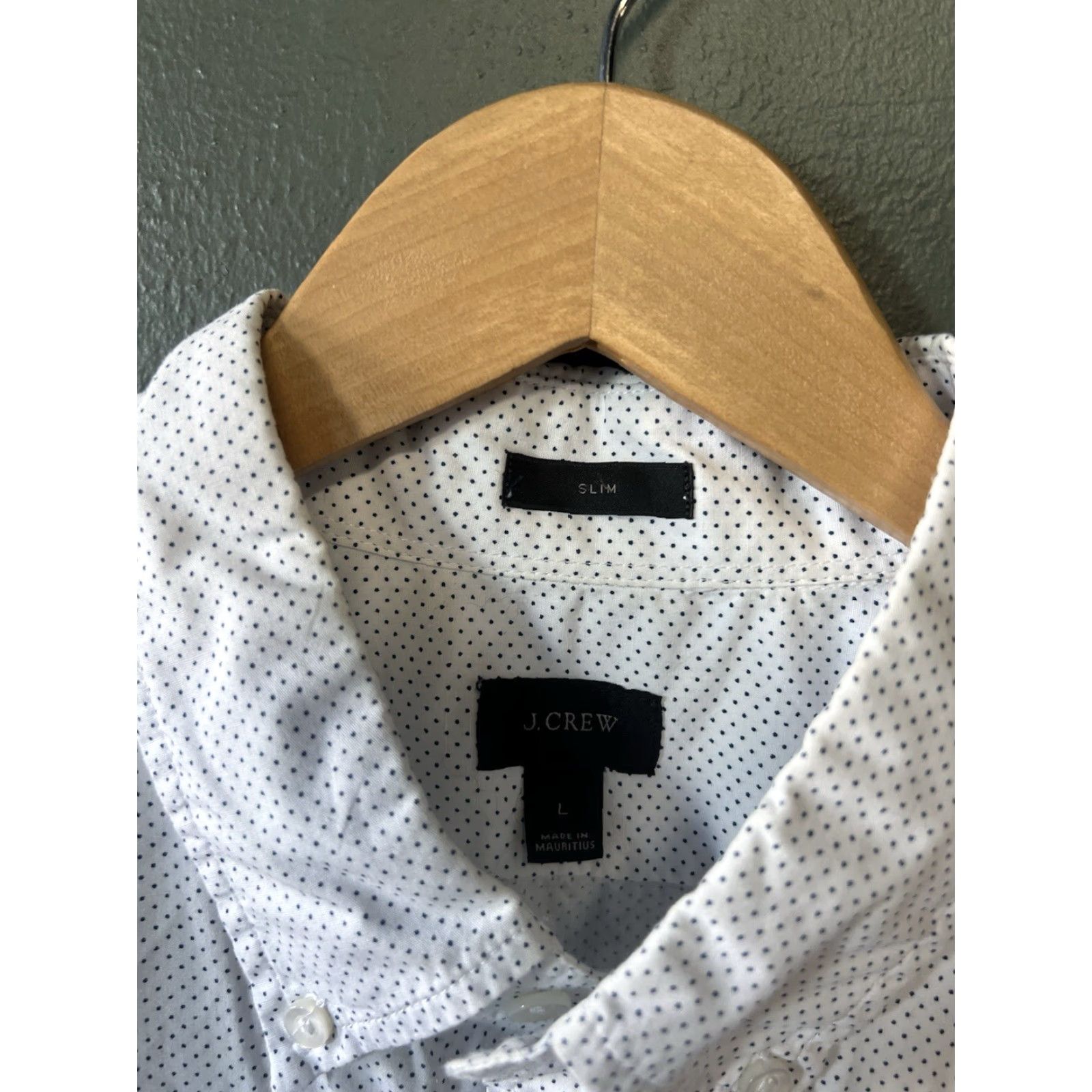J.Crew J.CREW Shirt Mens White Long Sleeve Button-Up Slim Fit Size L Size 42R - 3 Thumbnail