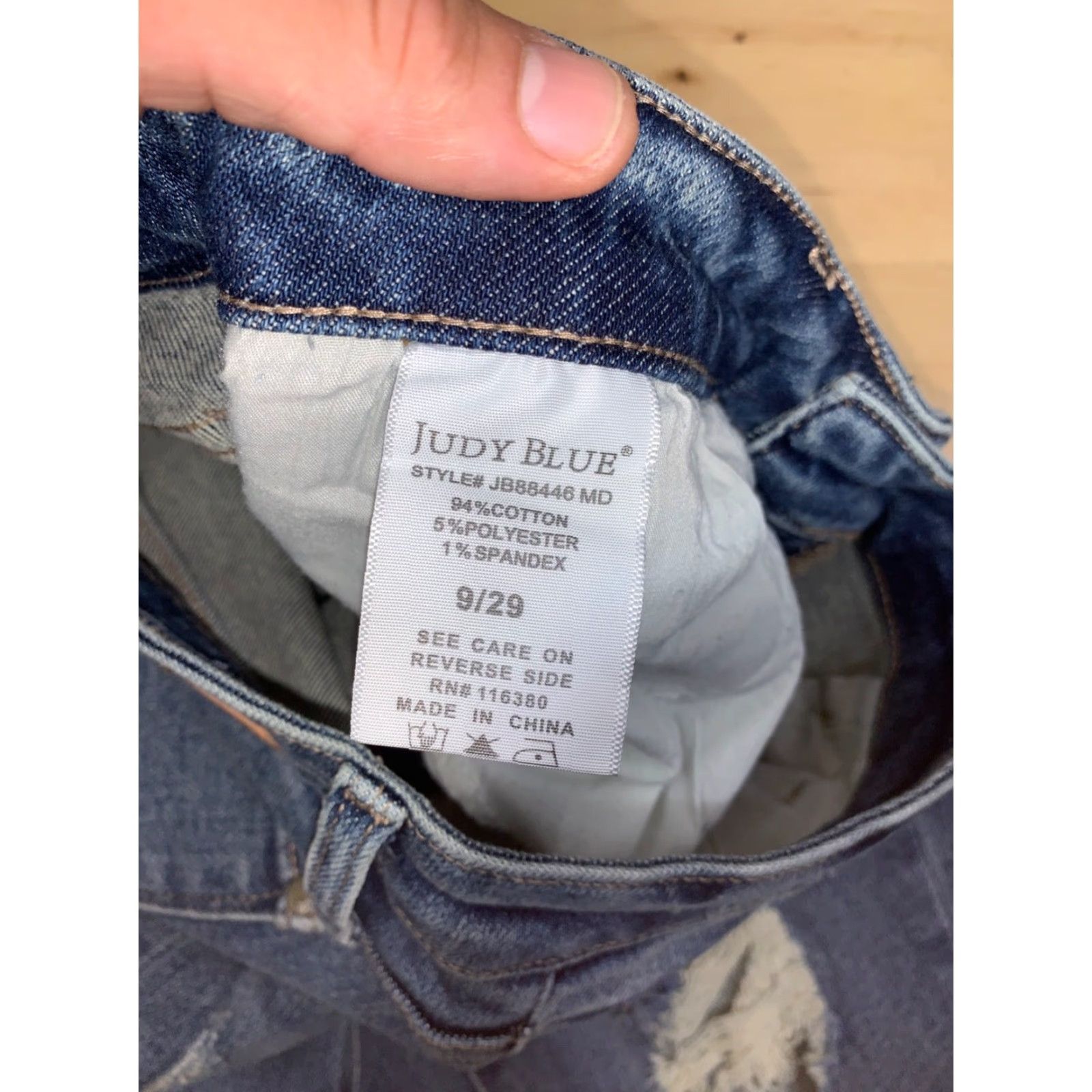 Vintage Judy Blue Jeans Womens 9 Straight Distressed 5-Pocket Blue Denim 29W 9 / 29 11934 Regular Pants Shirt? Size 30" / US 8 / IT 44 - 5 Thumbnail