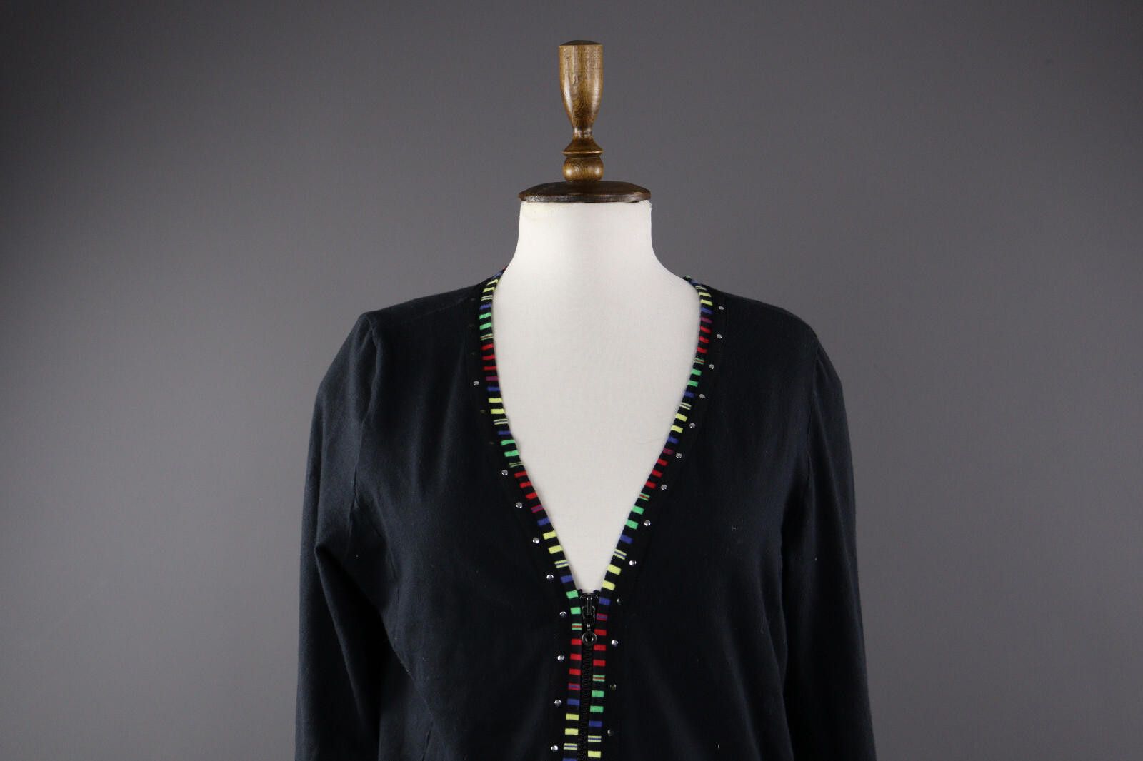 Carlo Colucci Carlo Colucci Woman Black Ruffle Cardigan Sweater Size 42 Size M / US 6-8 / IT 42-44 - 2 Thumbnail