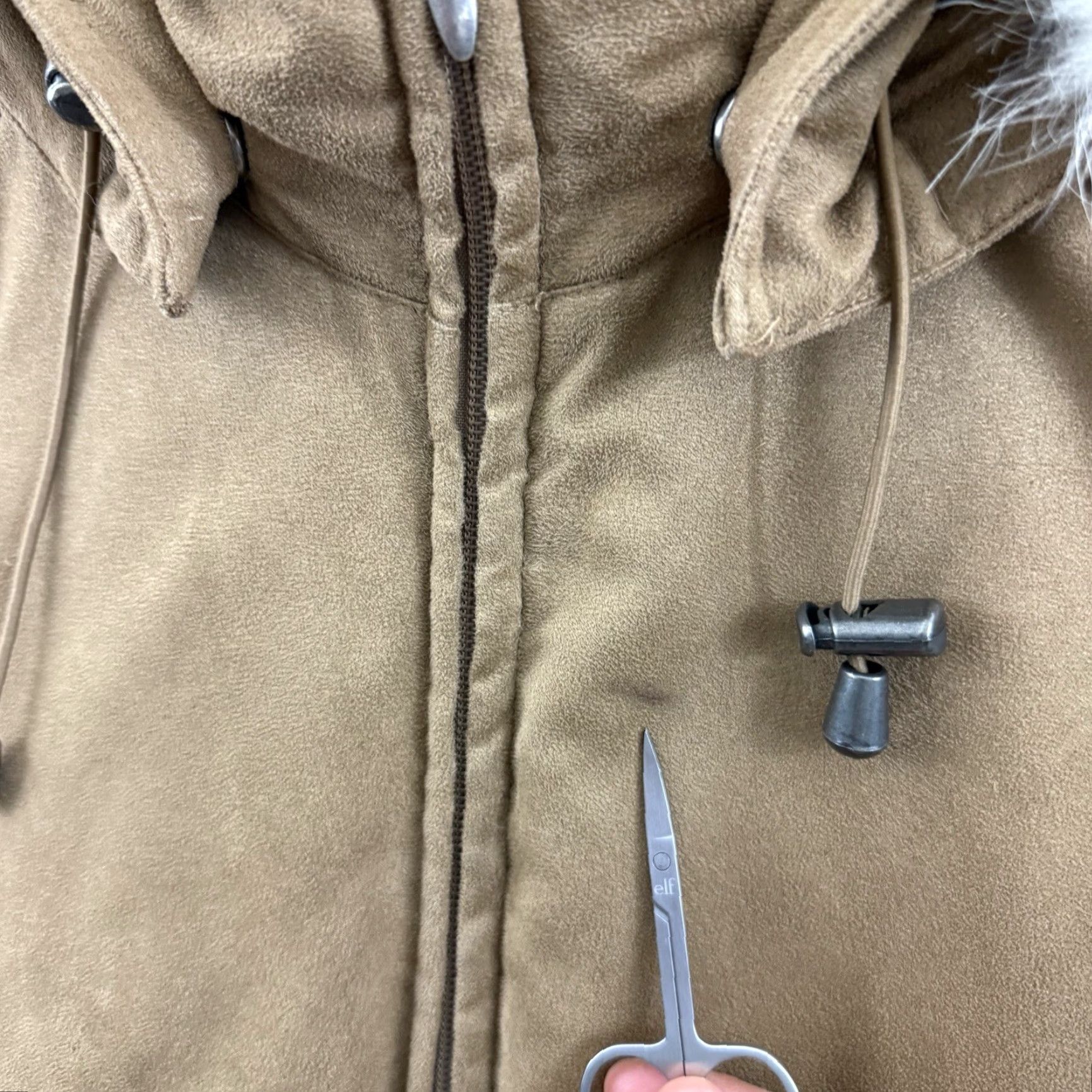 Vintage VINTAGE Cabela’s Jacket Womens Large Goose Down Tan Parka Fur Hooded Suede Zip Outdoor Size L / US 10 / IT 46 - 6 Thumbnail