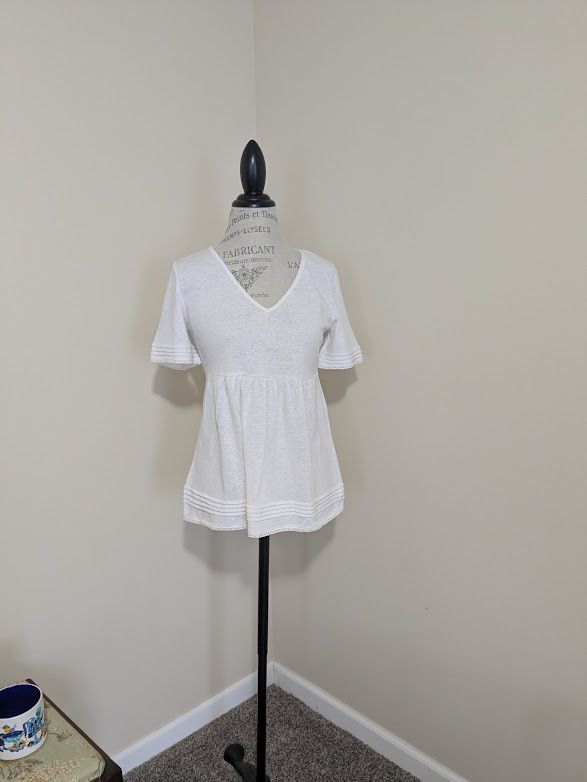Other Very J white babydoll NWT size S top Size S / US 4 / IT 40 - 1 Thumbnail