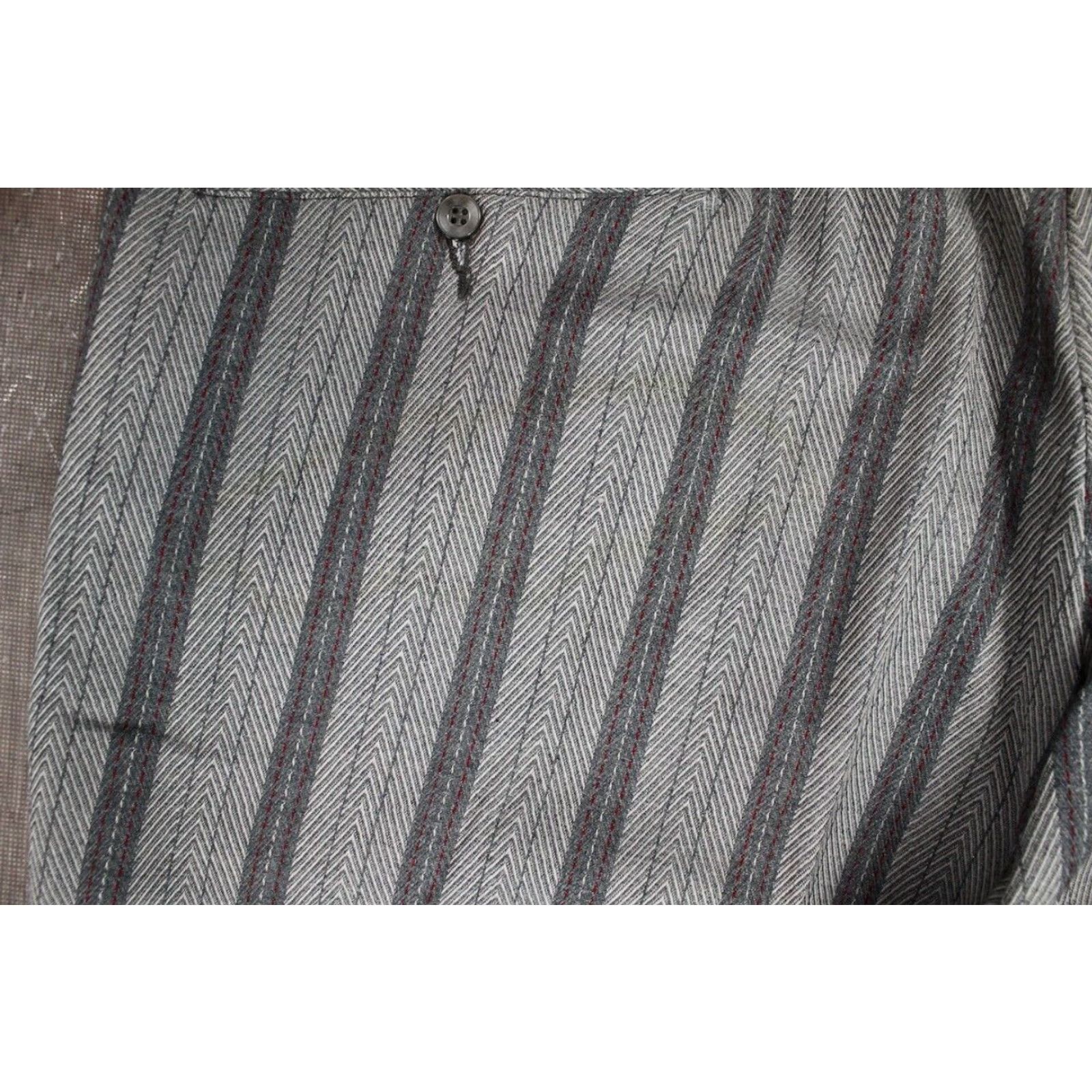 Vintage VINTAGE Mens VTG NOS 1960s Grey Striped Bootcut Pants Sz 38x30 60s Slacks Size US 38 / EU 54 - 6 Thumbnail