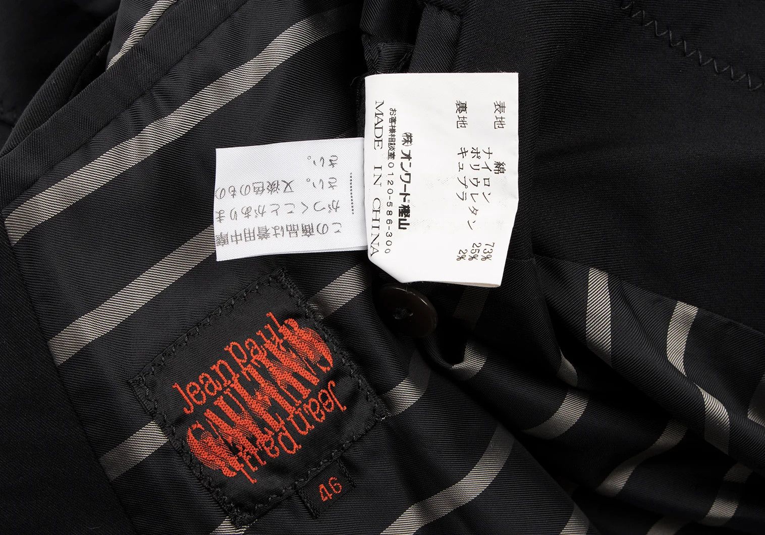 Jean Paul Gaultier Cotton Nylon Stitch Design Coat in Black Size 46 Size US S / EU 44-46 / 1 - 20 Thumbnail