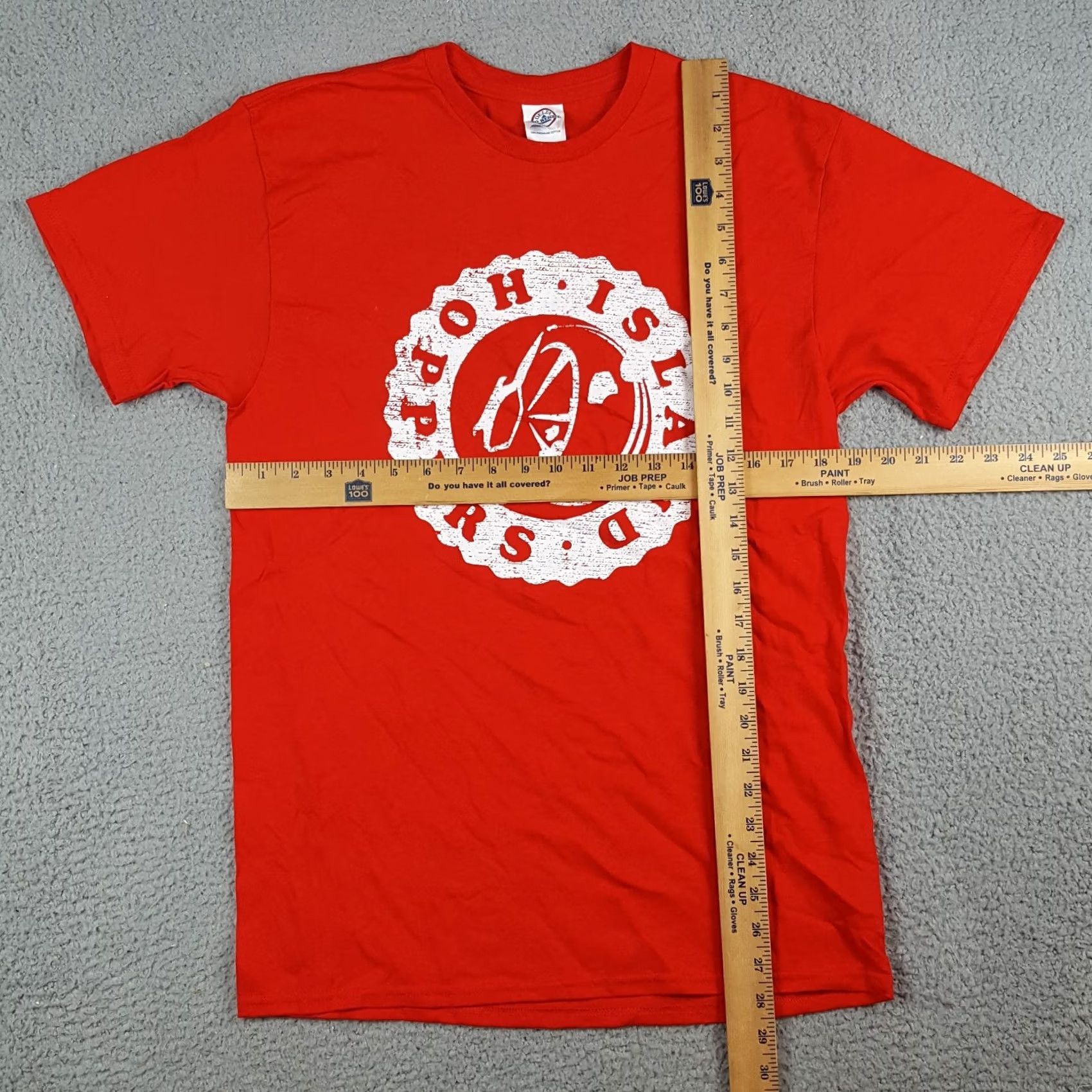 Delta Hoppers Island T-Shirt Red Short Sleeve Delta Unisex Adults S Crew Neck Cotton Solid Logo Vintage 00s 90s Y2K Retro Graphic Size US S / EU 44-46 / 1 - 6 Thumbnail