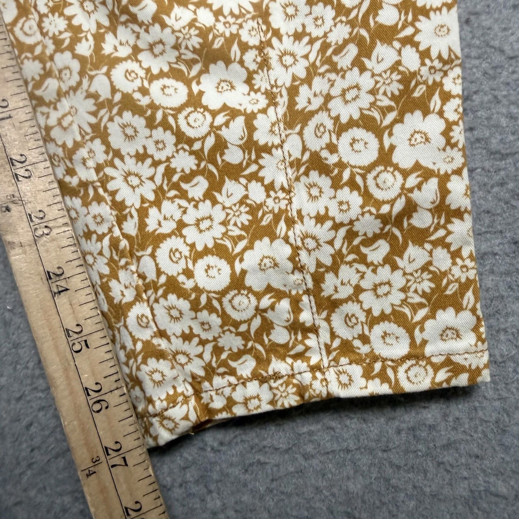 Boden Boden Pants Womens 14R Brown White Floral Button Fly Cotton Trousers Size 36" / US 14 / IT 50 - 7 Thumbnail