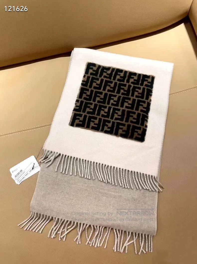 Fendi Fendi size 210*38cm Stole scarf, reversible, wool + cashmer Size ONE SIZE - 4 Thumbnail