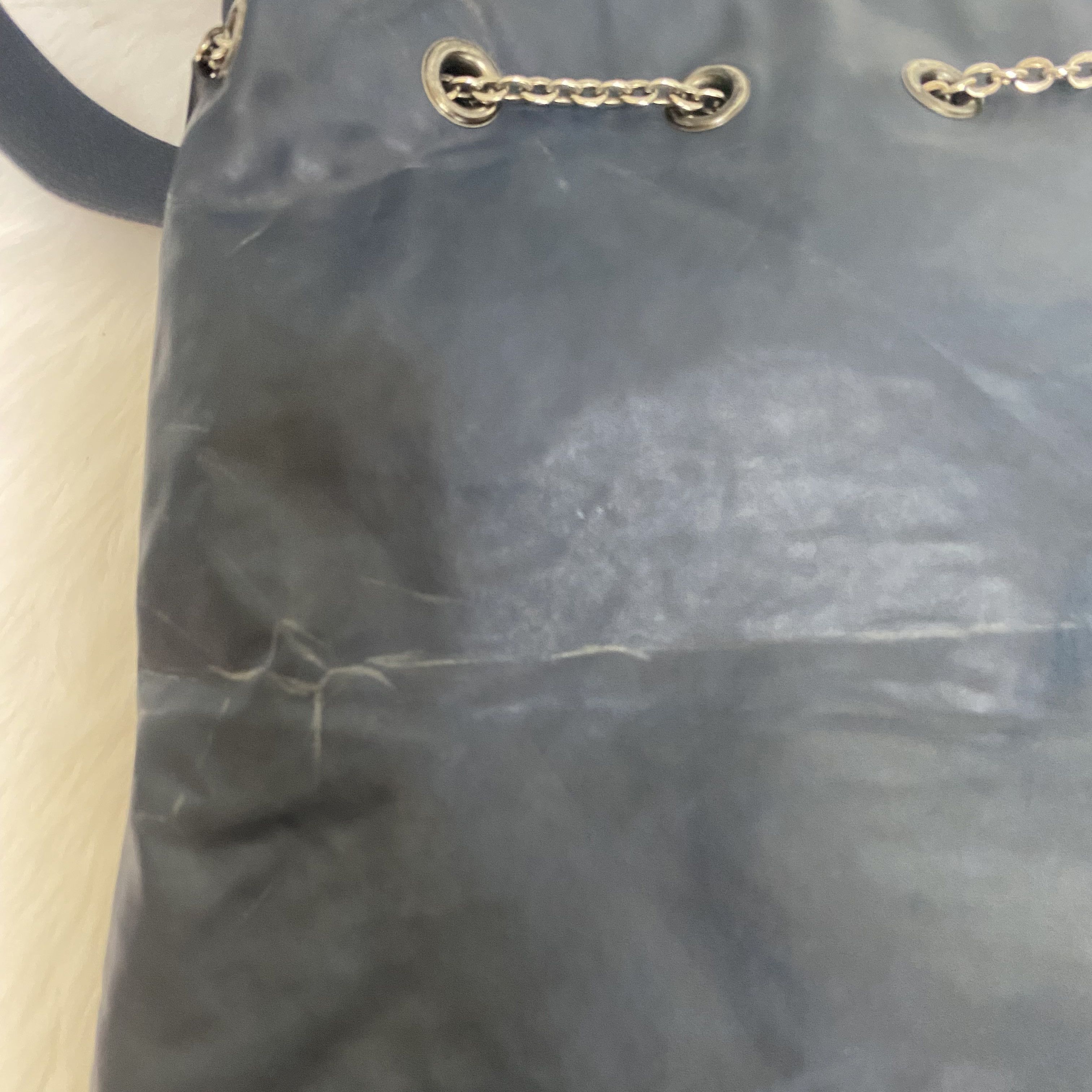 Jean Paul Gaultier Vintage Navy Leather Drawstring Sling Bag Size ONE SIZE - 10 Thumbnail