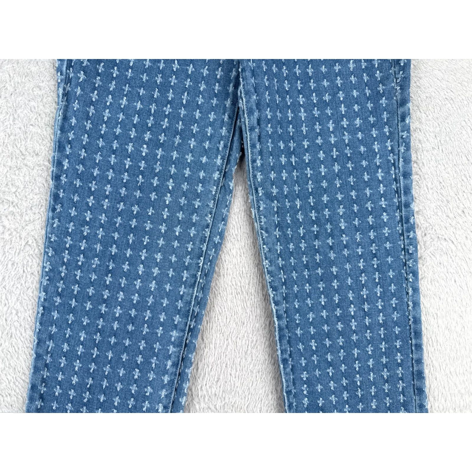 Pacsun VINTAGE Pacsun Jeans Womens 25 Blue Denim Polka Dot High Rise 25x30 Regular Straight 5-Pocket Cotton Blend Distressed, Machine Washable Womens Jeans Size 42" / US 20 - 3 Thumbnail