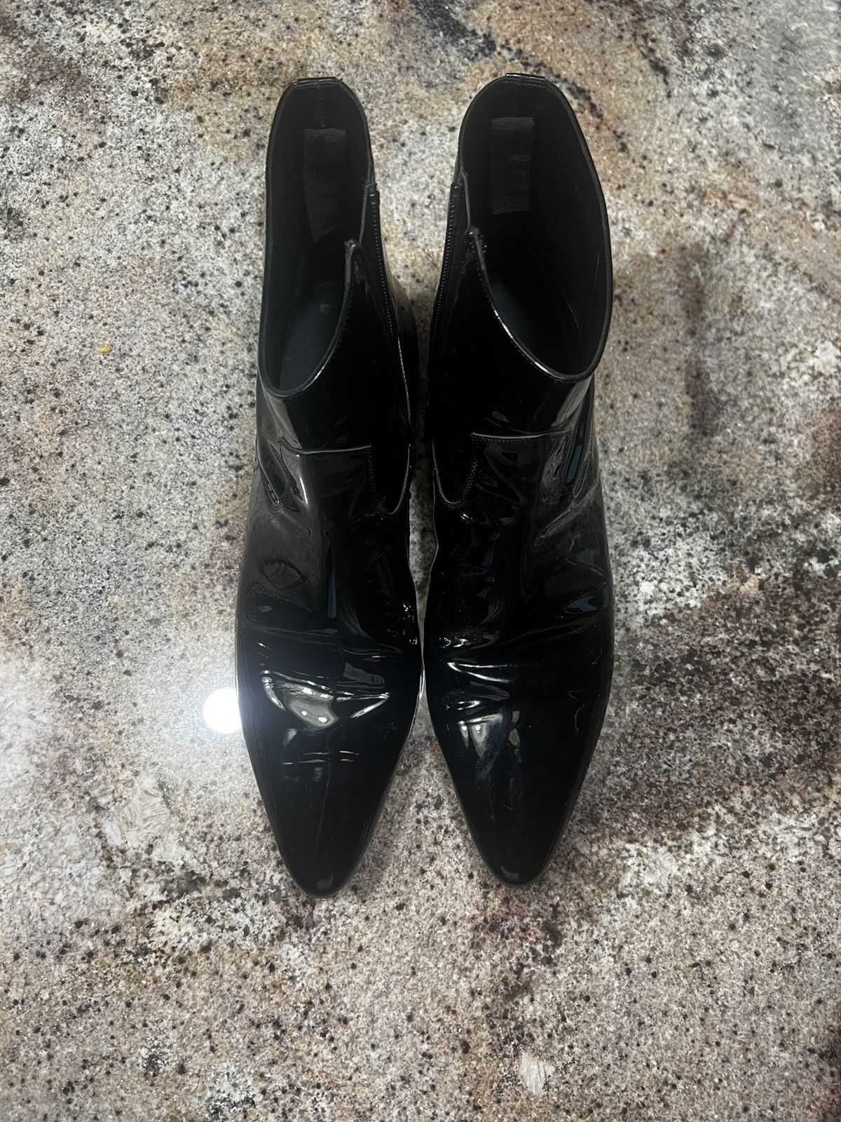 Saint Laurent Paris Saint Laurent Patent Leather Devon Boots Size US 13 / EU 46 - 2 Thumbnail