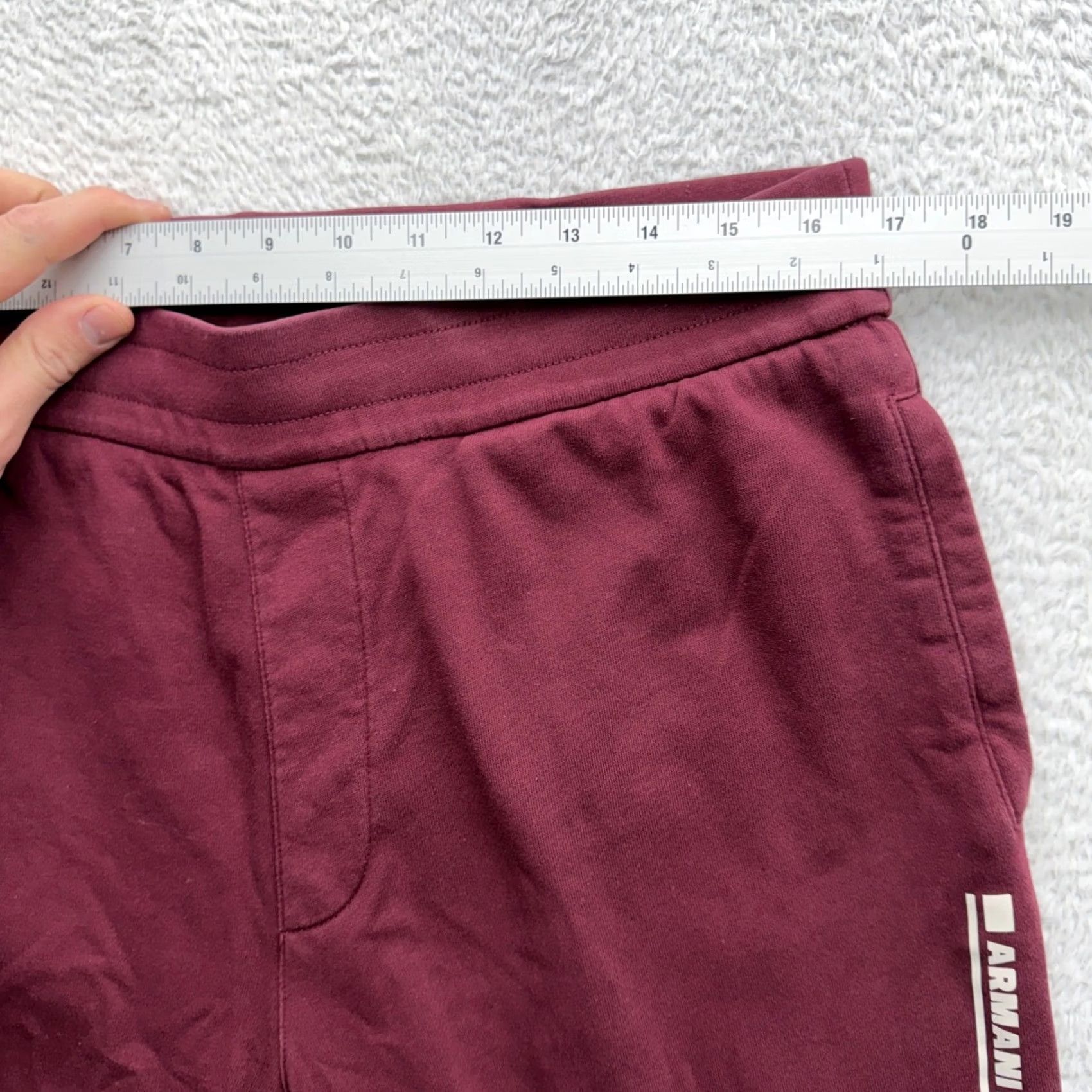 Armani Exchange Armani Exchange Mens Burgundy Logo Joggers Sweatpants XM001266 Size L Size US 33 - 5 Thumbnail