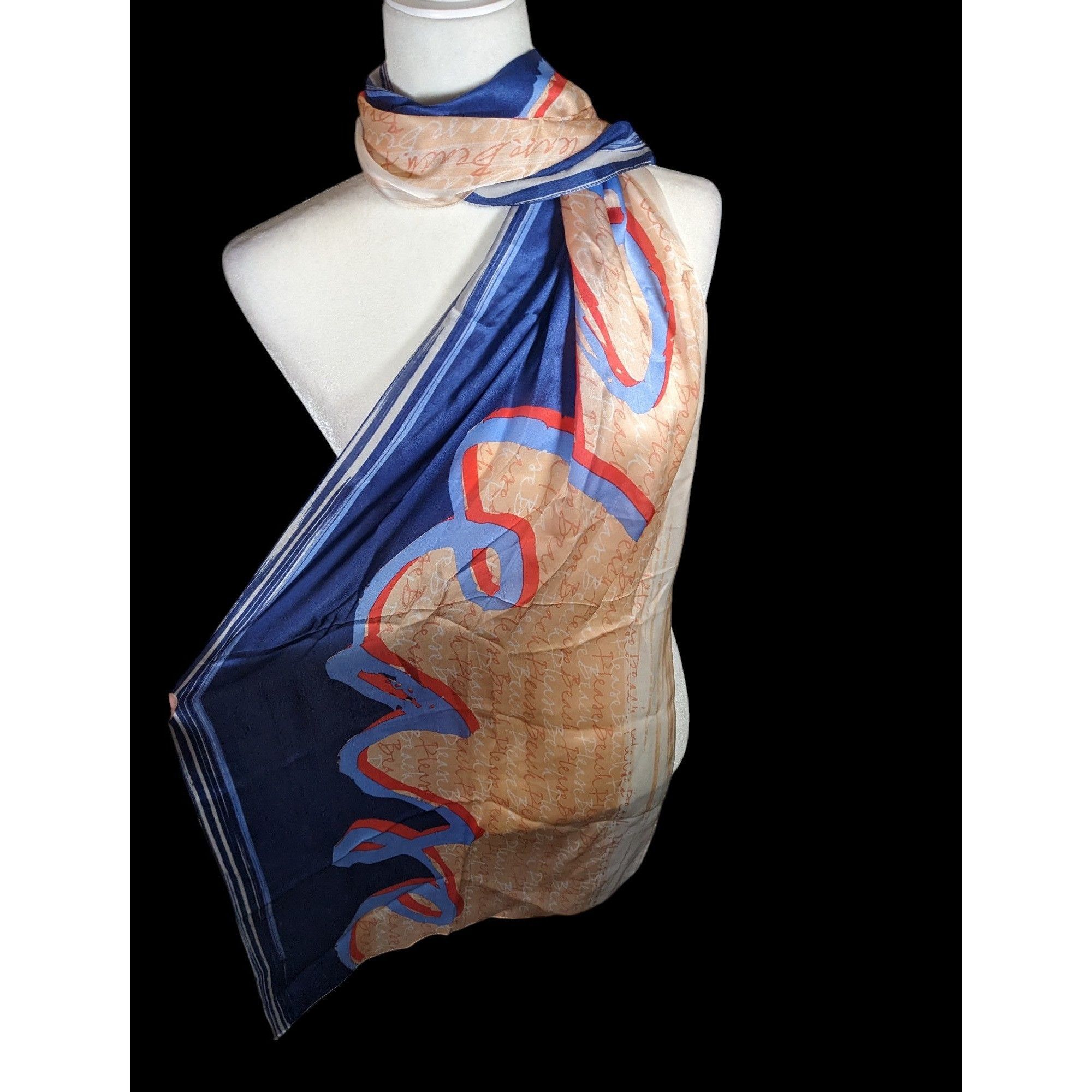 Other Vintage 90s Beach Please Max Studios Silk Scarf Size ONE SIZE - 3 Thumbnail
