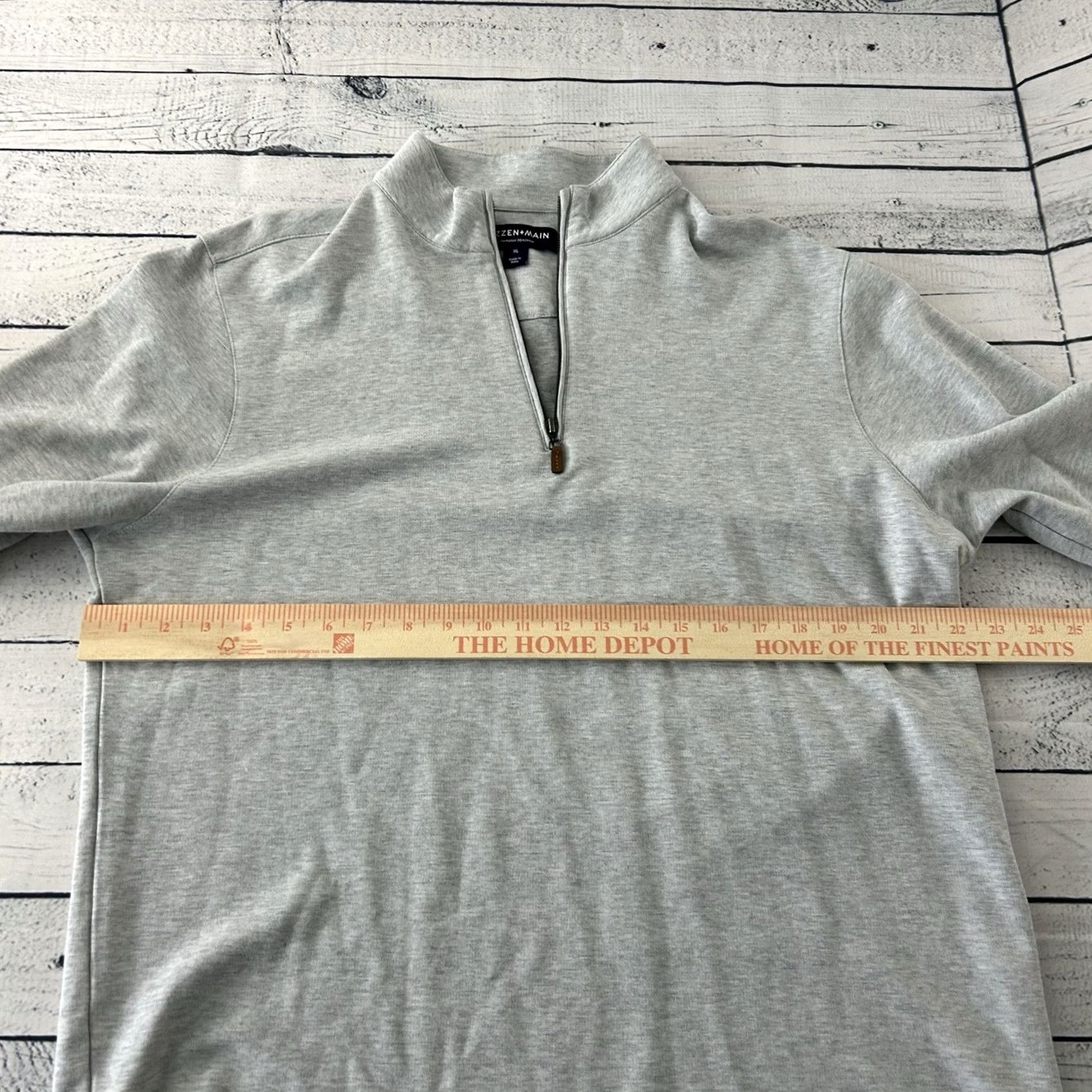 Mizzen+Main Mizzen + Main Pullover Sweater 1/4 Zip XL Men Gray Shirt Size US XL / EU 56 / 4 - 4 Thumbnail