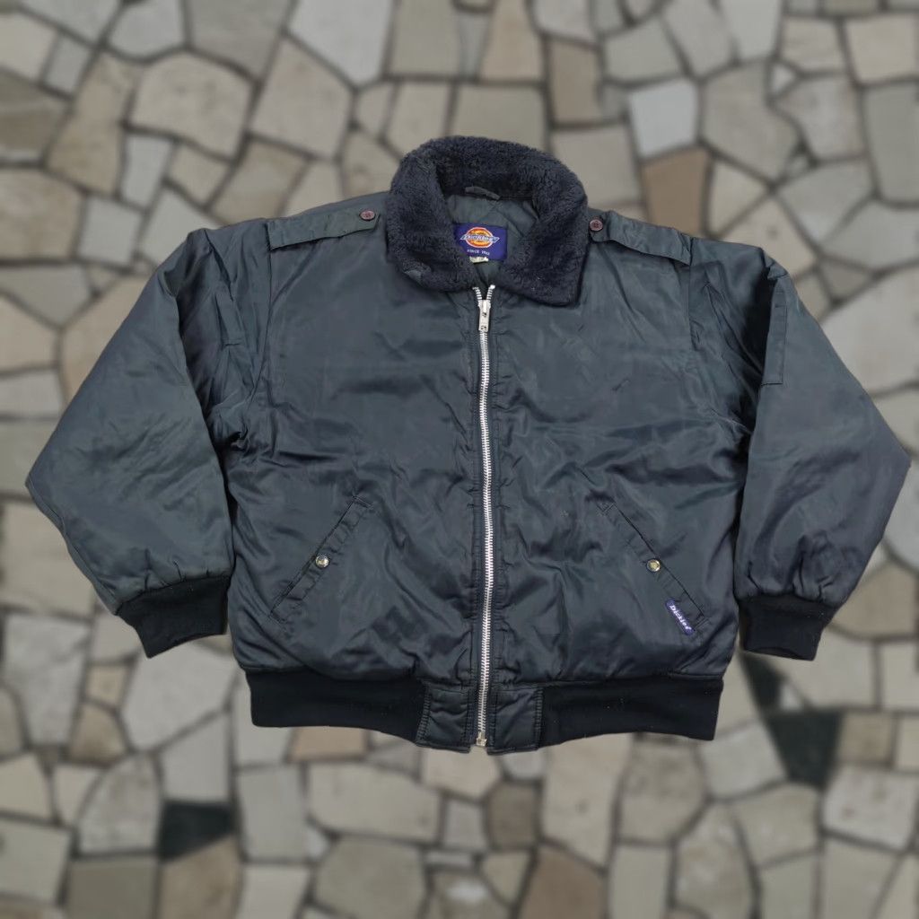 Dickies Vintage Dickies Jacket Mens XL Dark Blue Quilted Lined Faux Fur Collar Coat Size US XL / EU 56 / 4 - 1 Thumbnail