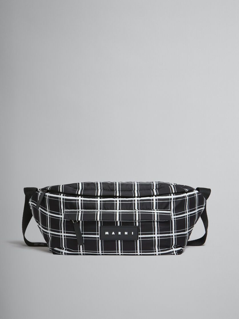 Marni o1w1db11024 Size: OS / Checked Belt Bag in Black Size ONE SIZE - 1 Thumbnail