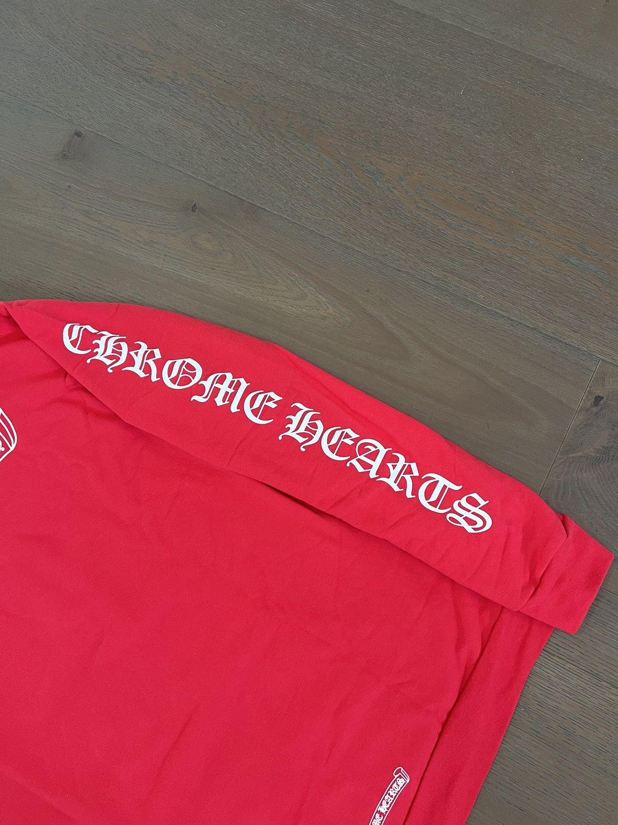 Chrome Hearts Chrome Hearts Red Scroll Logo Hoodie Size US L / EU 52-54 / 3 - 7 Thumbnail