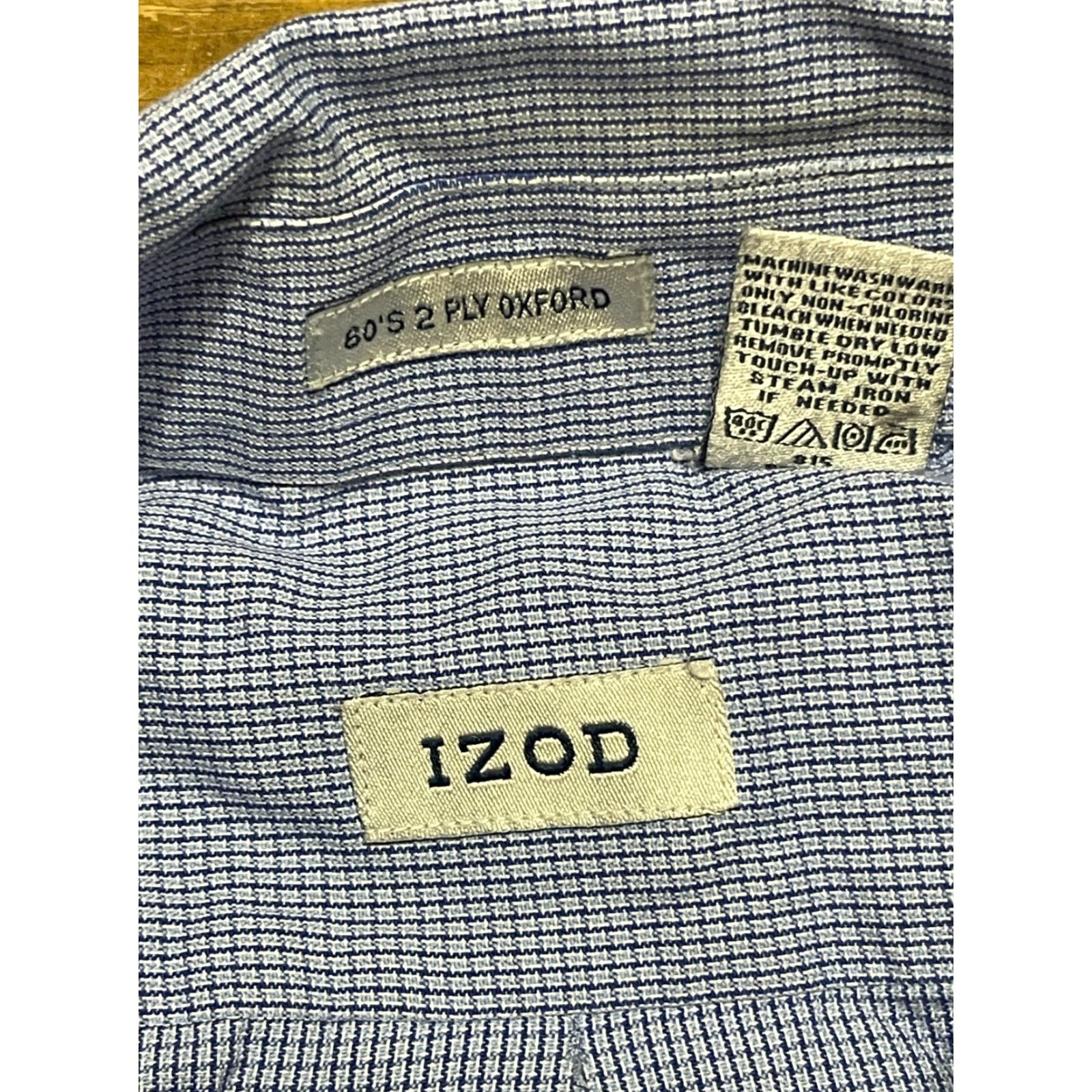 Izod VINTAGE IZOD Shirt Men XL Blue Plaid Button-Down 60s 2 Ply Oxford Button Down Size US XL / EU 56 / 4 - 5 Thumbnail