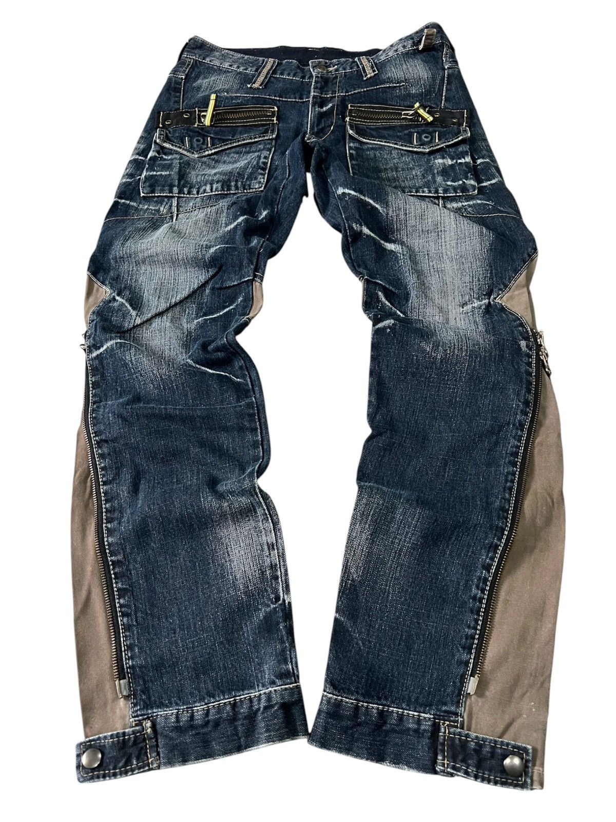 Issey Miyake × Japanese Brand × PPFM PPFM Rebuild Zipper Denim Punk Bondage Style Size US 31 - 2 Thumbnail