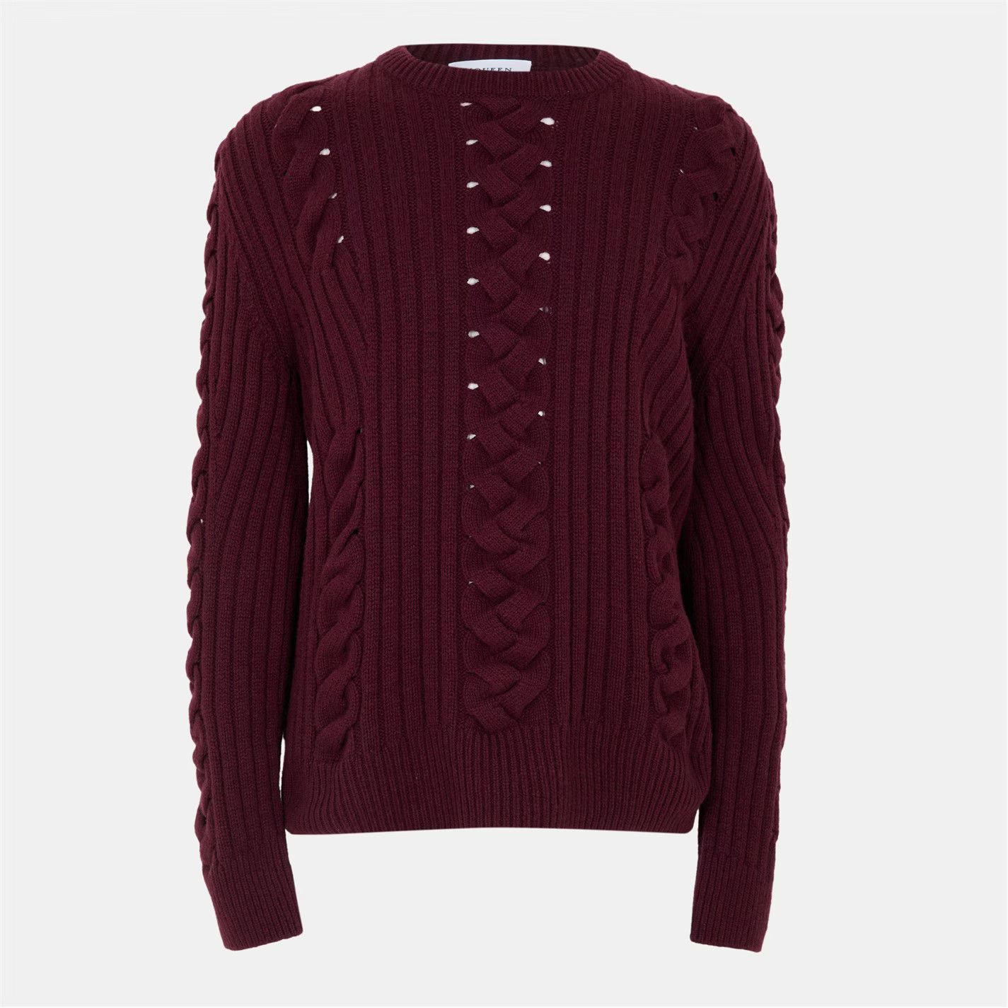 Alexander McQueen o1g2r1mq0326 Alex Cable Knit Structured Fit Crew Neck Jumper Size US XL / EU 56 / 4 - 1 Thumbnail