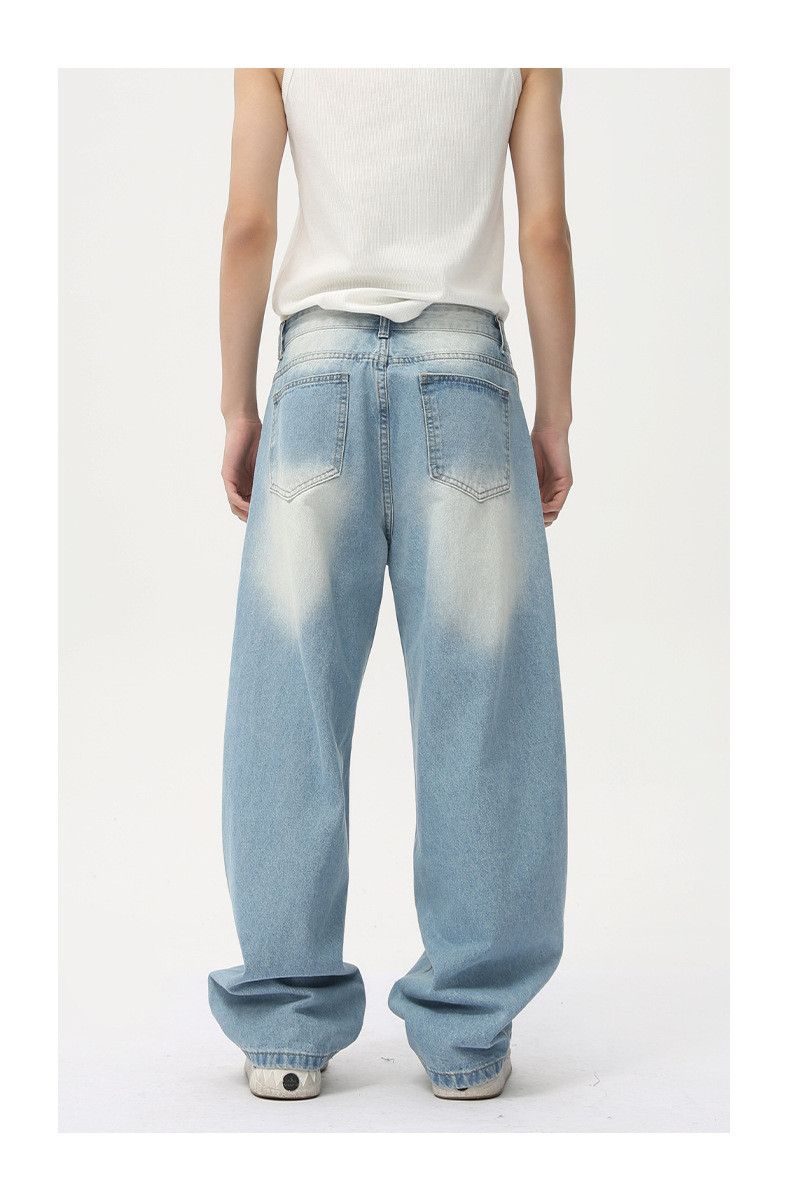 Japanese Brand × Jean Japanese distressed wide-leg scimitar all-match washed jeans Size US 32 / EU 48 - 5 Thumbnail