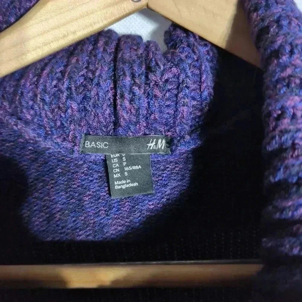 H&M Cowl collar long sleeve Tunic sweater by H&M Purple multi Size S / US 4 / IT 40 - 2 Thumbnail