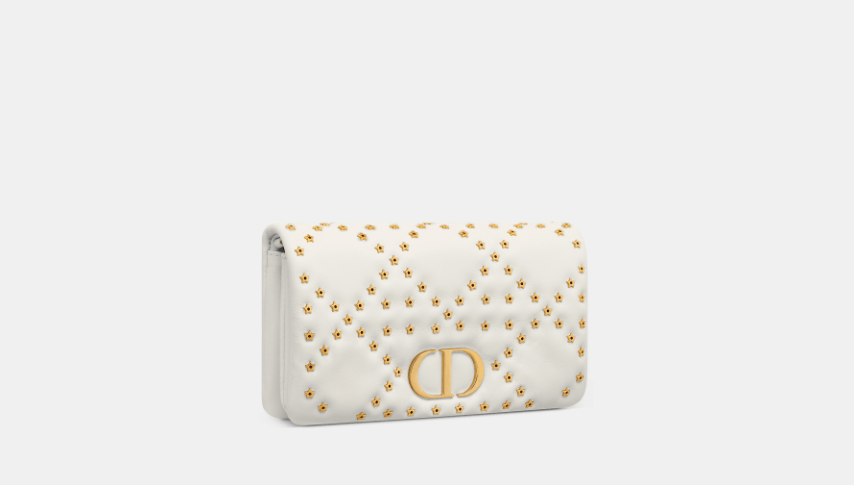 image of Dior O1W1Db10124 Size: Os Caro Macrocannage Mini Bag In Latte, Women's