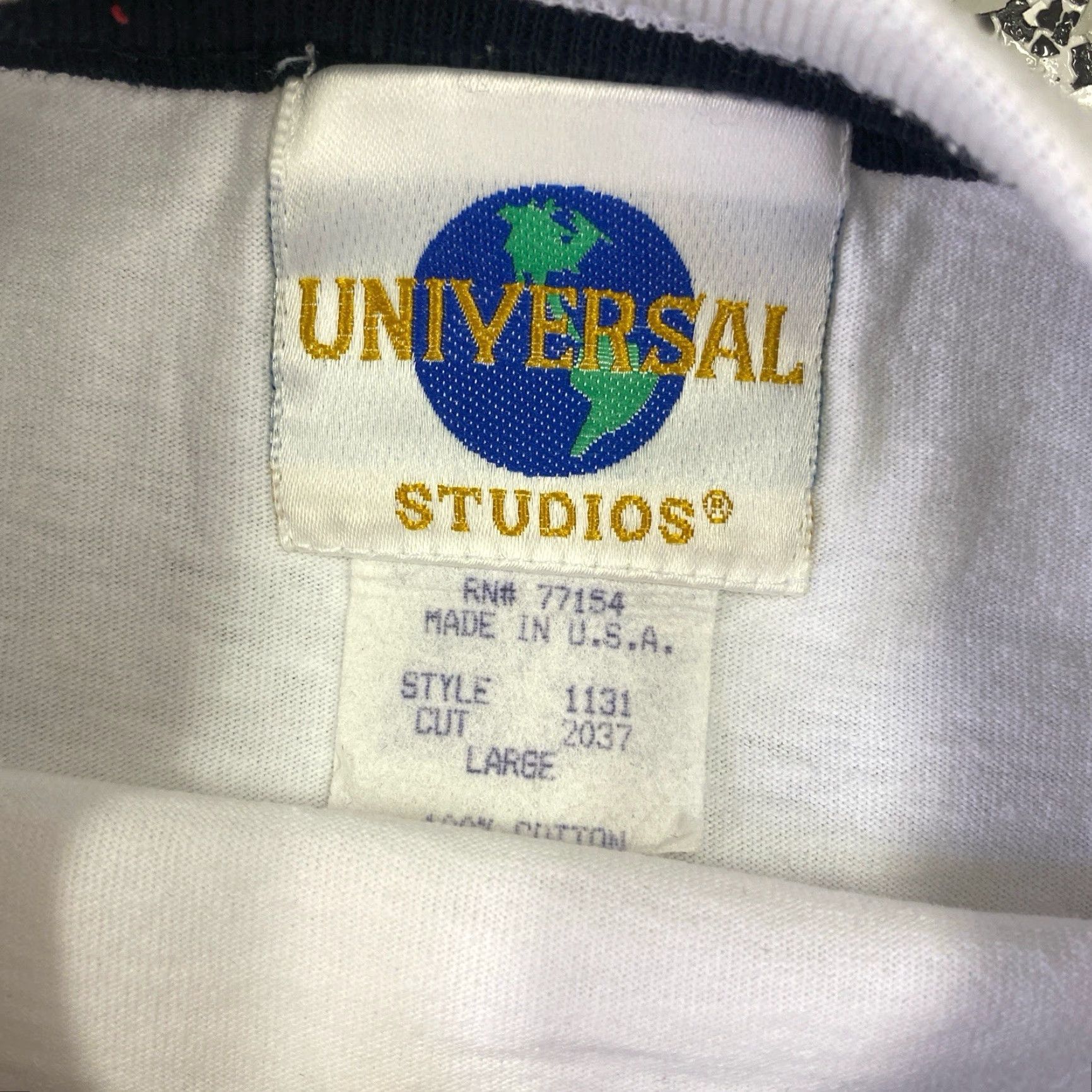 Fruit Of The Loom VINTAGE Hollywood Universal Studios T shirt White 90s Made in USA Sz Large Size US L / EU 52-54 / 3 - 4 Thumbnail