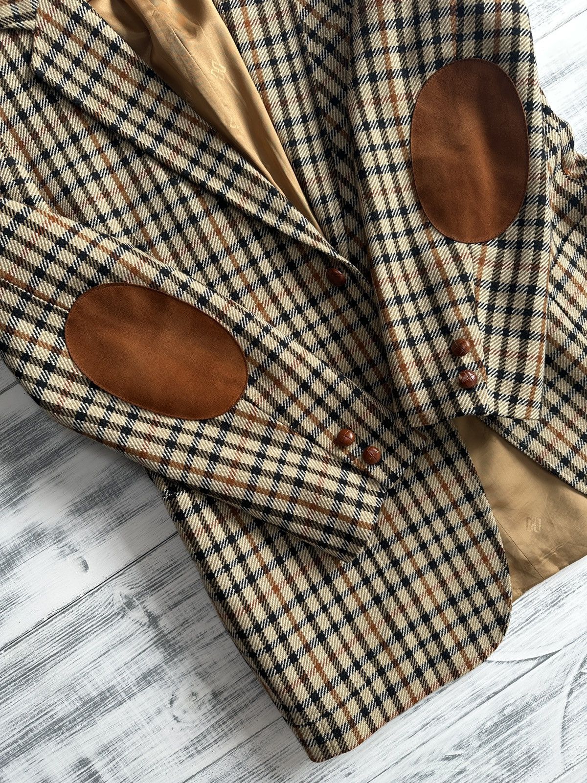 DAKS DAKS London Signature Wool Blazer Jacket Check Made in UK Size 40R - 7 Thumbnail