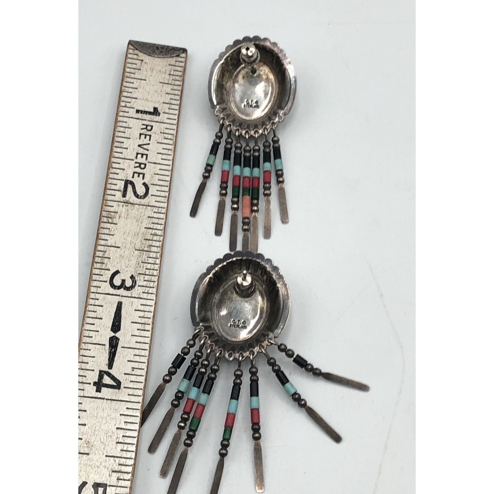 Other Vintage Sterling Silver Southwestern Turquoise Stone Bead Ta Size ONE SIZE - 5 Thumbnail