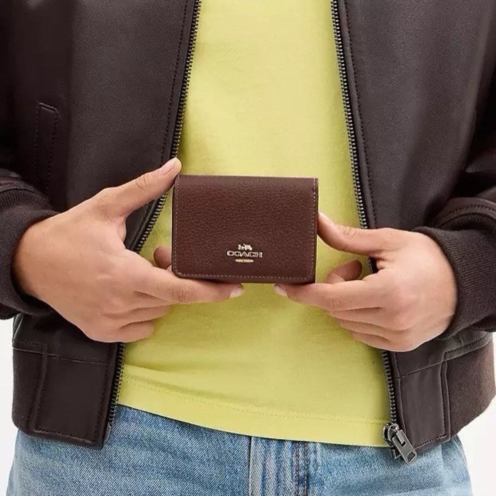 Coach NWT Coach Card Holder Wallet CZ034 Gold/Tan/Brown Size ONE SIZE - 11 Thumbnail