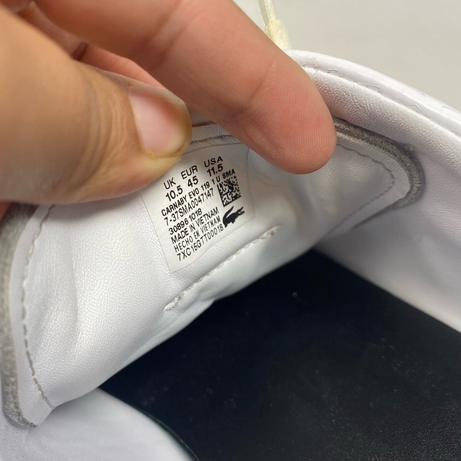 Lacoste Lacoste Carnaby White Leather Lace Up Sneakers Mens 11.5 Size US 11.5 / EU 44-45 - 7 Thumbnail