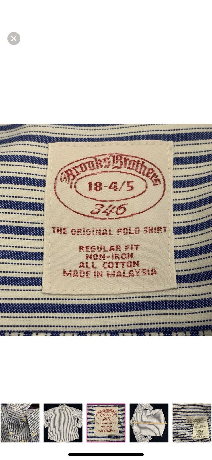 Brooks Brothers BROOKS BROTHERS 18 x 34/35 Dress Shirt Size US XXL / EU 58 / 5 - 4 Thumbnail