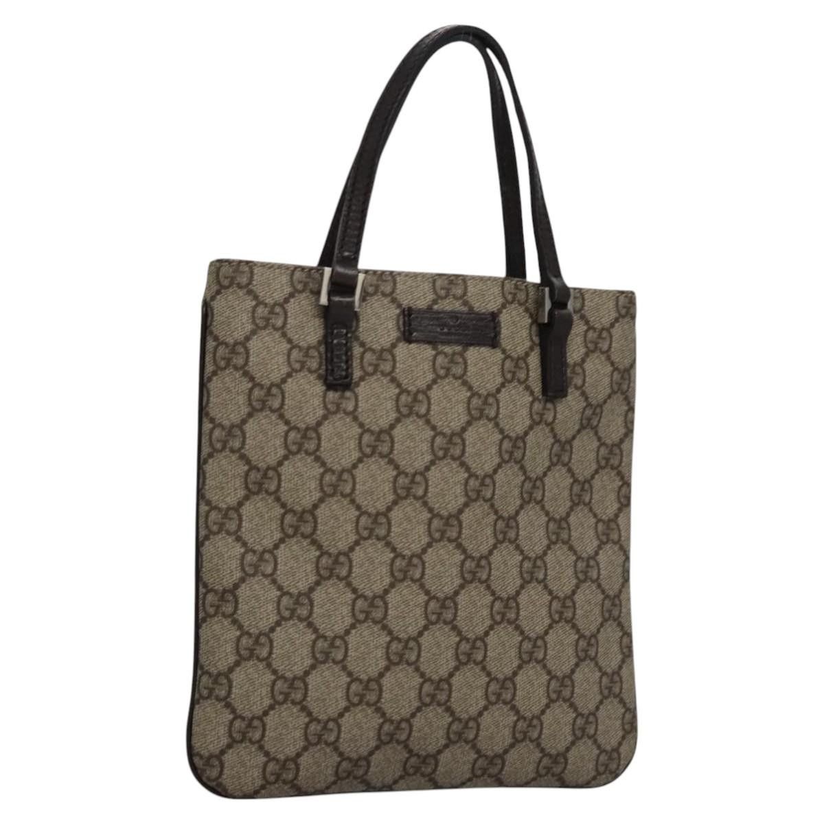 Gucci GUCCI GG Supreme Hand Bag Pvc Leather Beige Silver Size ONE SIZE - 1 Thumbnail