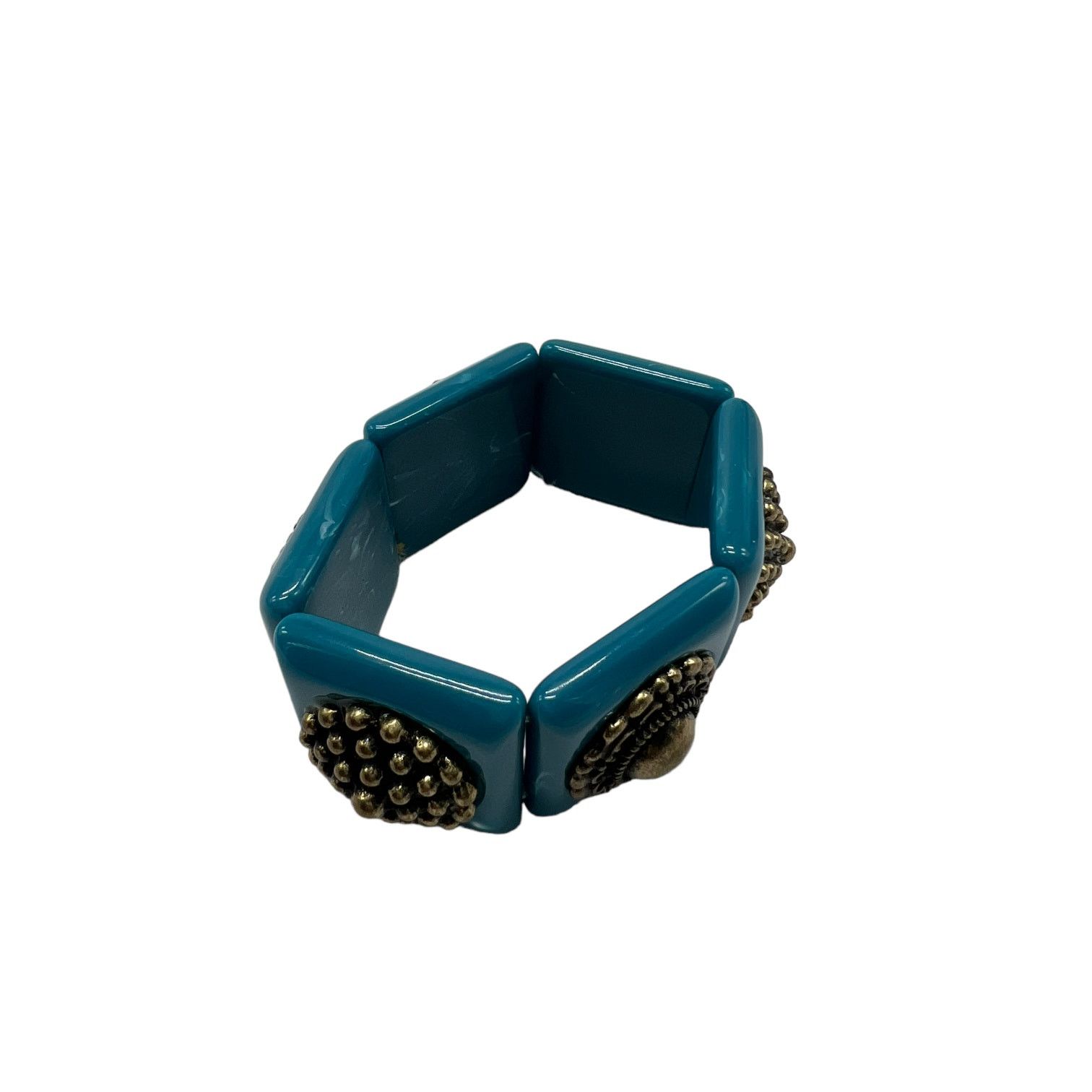 Other Super Chunky Blue Stone Bracelet with Bronze Colored Accents Size ONE SIZE - 2 Thumbnail