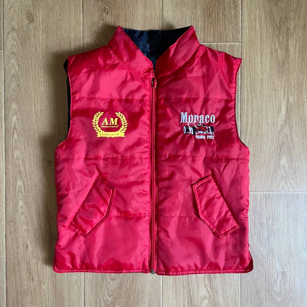 Vintage Vintage Monaco Grand Prix Racing Red/Black Nylon Vest Size US XS / EU 42 / 0 - 2 Thumbnail
