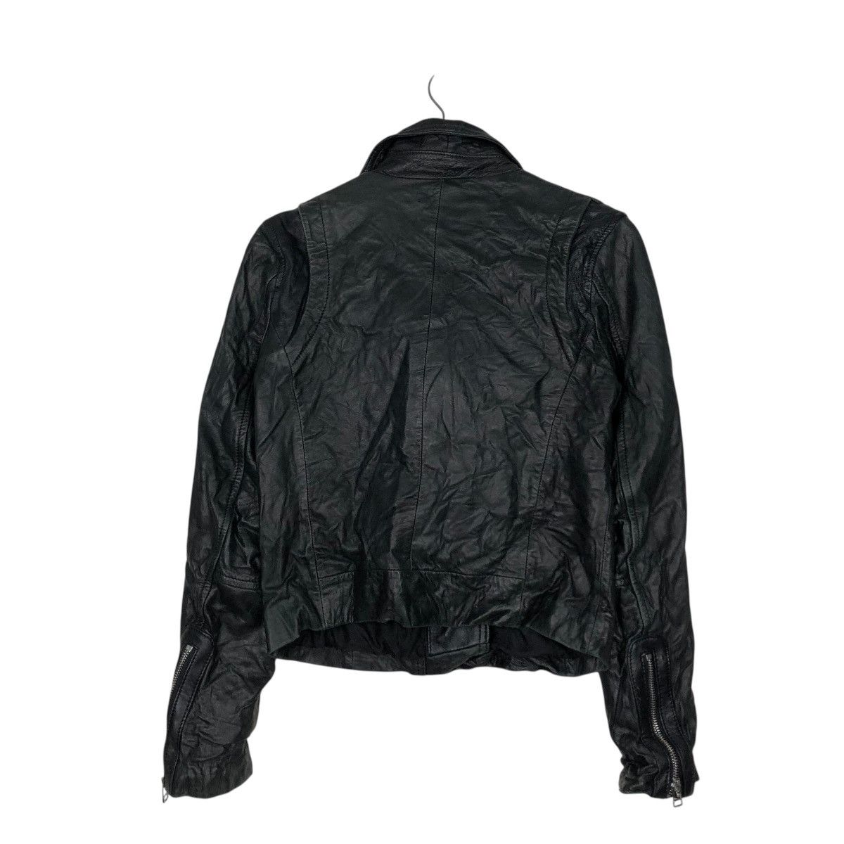 Japanese Brand 🔥VINTAGE BIKER LEATHER JACKET DOUBLE COLLAR STRADIVARIUS Size US S / EU 44-46 / 1 - 10 Thumbnail