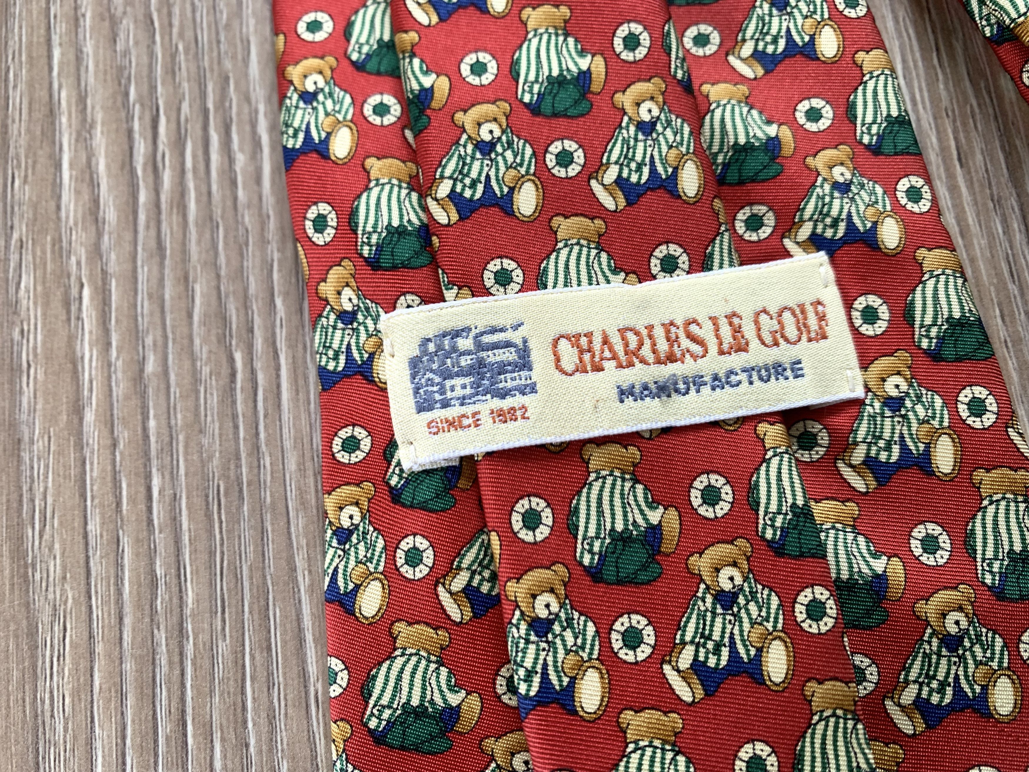 Other Charles Le Golf Vintage Bear Printed Silk Tie Size ONE SIZE - 5 Thumbnail