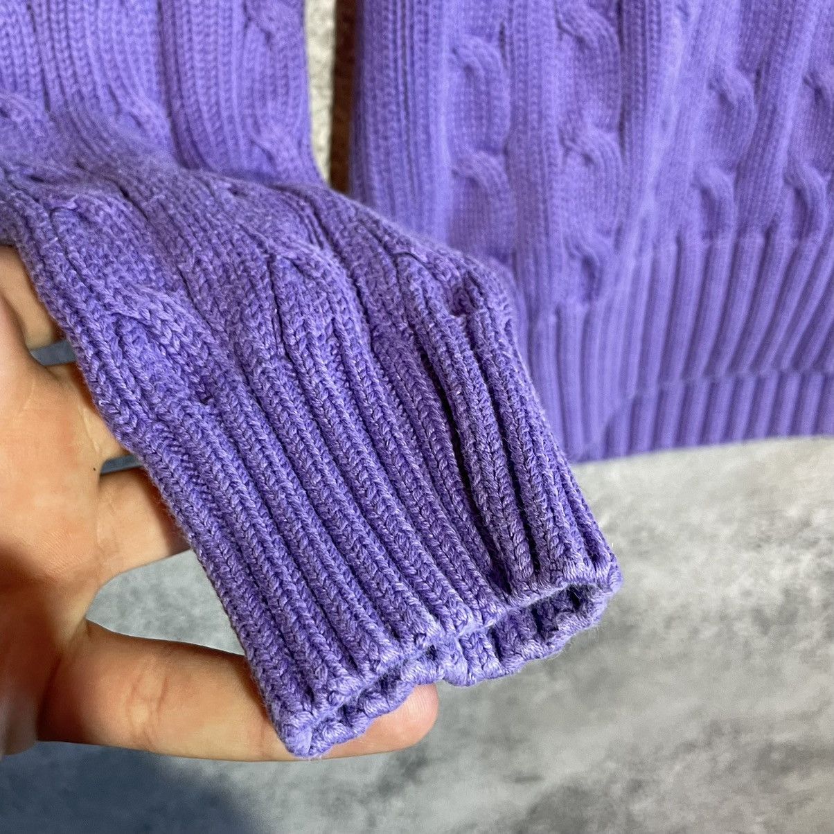 Polo Ralph Lauren Polo Ralph Lauren Sport Cable Knit V-Neck Sweater Purple Size S / US 4 / IT 40 - 7 Thumbnail