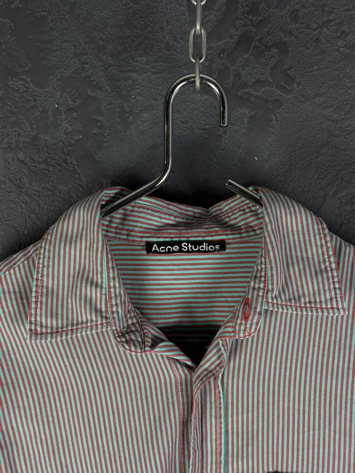 Acne Studios Acne Studios - Oversized Logo-Appliquéd Striped Cotton Shirt Size US S / EU 44-46 / 1 - 8 Thumbnail