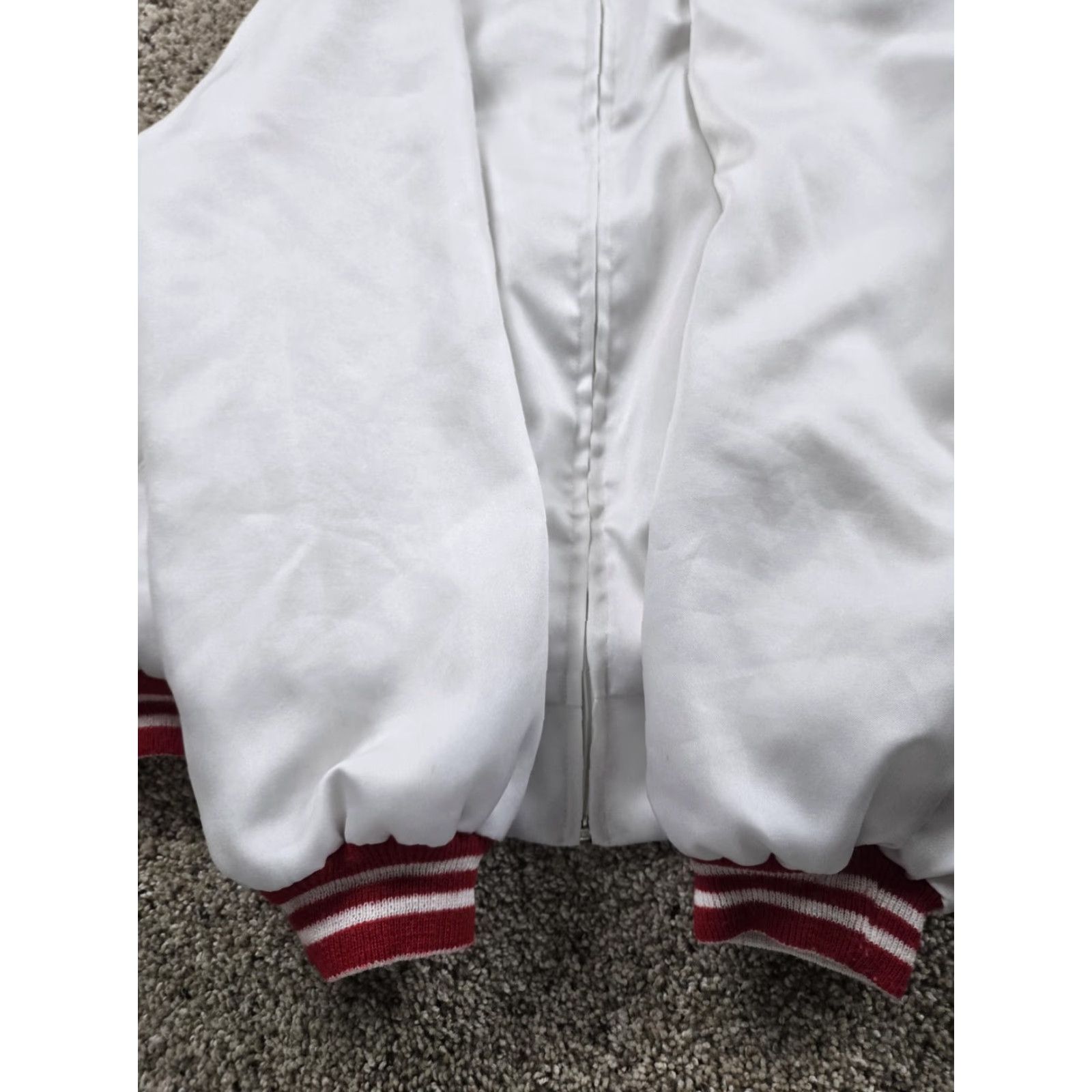 Vintage VINTAGE Freemason Bomber Jacket Mens White Full Zip 80s Shriners Aahmes L Large Size US L / EU 52-54 / 3 - 4 Thumbnail